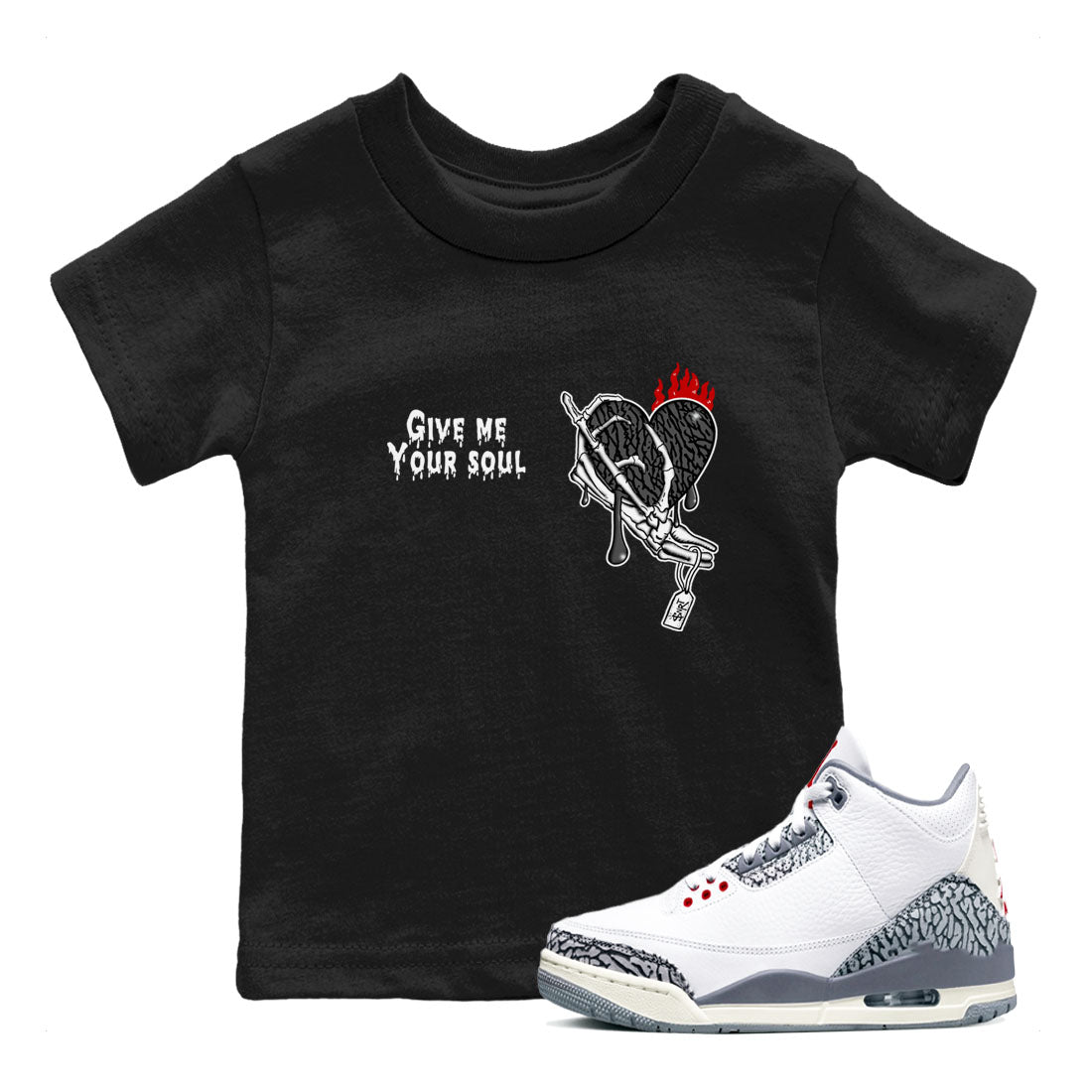 Give Me Your Soul snkmatch Tees Kids - Air Jordan 3 Cement Grey