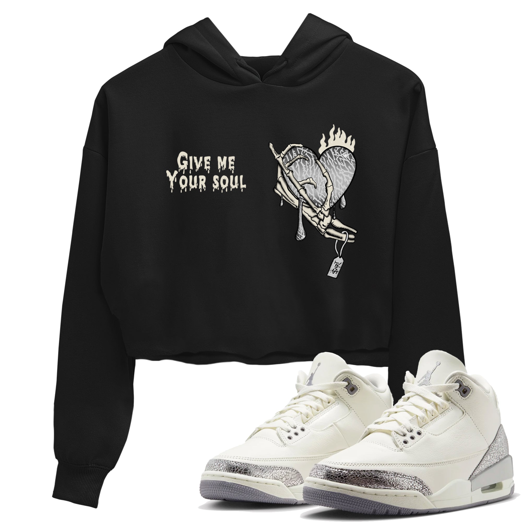 Give Me Your Soul snkmatch Women's Top - Air Jordan 3 Sail and Cement Grey