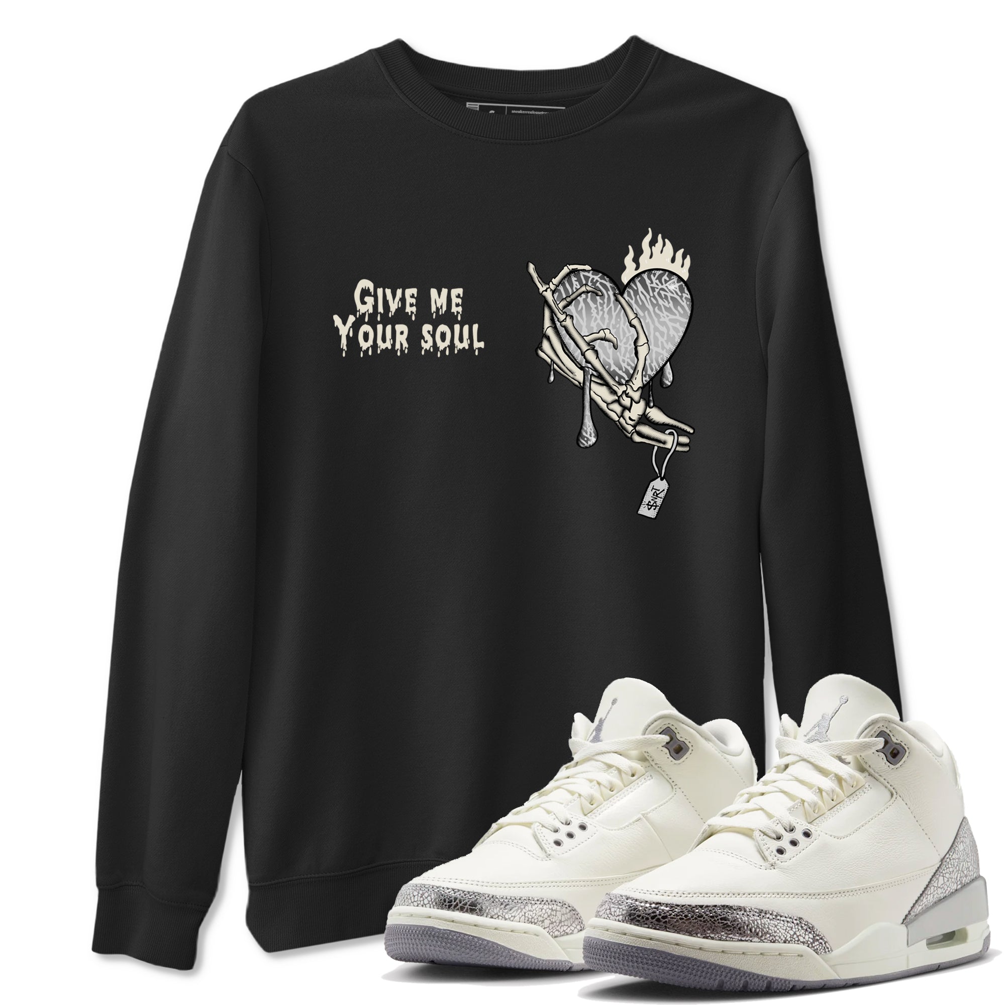 Give Me Your Soul snkmatch Tees - Air Jordan 3 Sail and Cement Grey