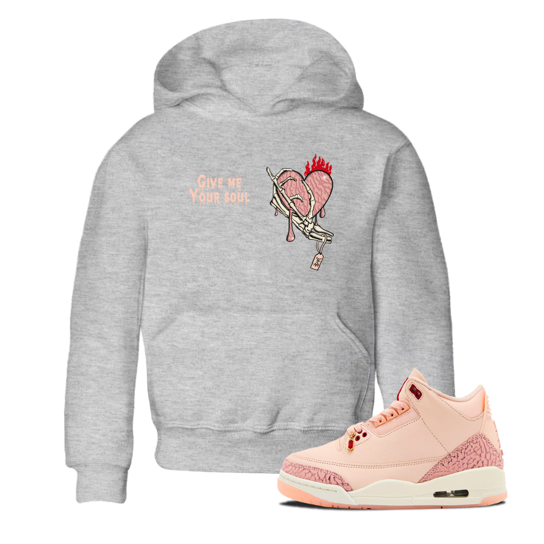 Give Me Your Soul snkmatch Tees Kids - Air Jordan 3 Valentines Day