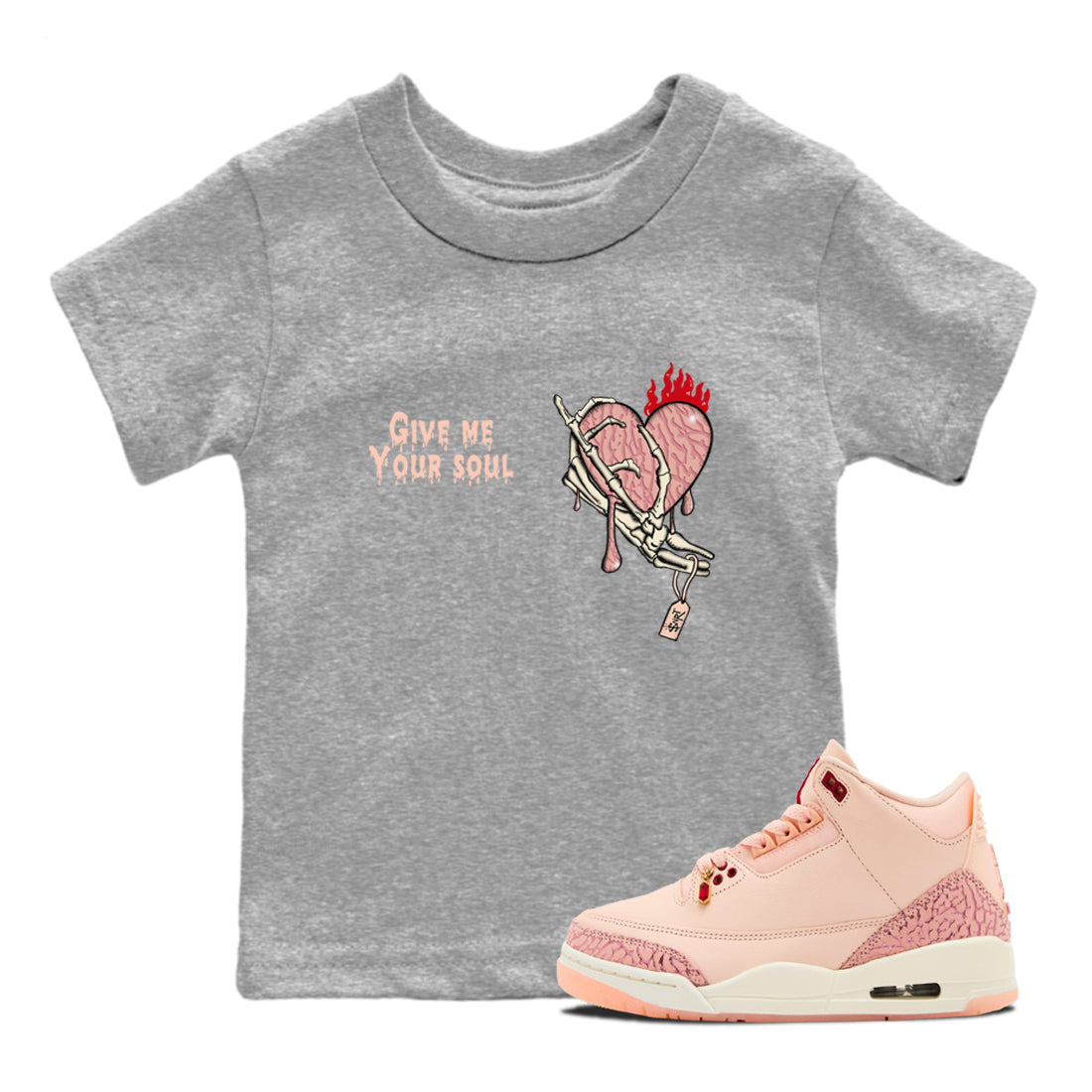 Give Me Your Soul snkmatch Tees Kids - Air Jordan 3 Valentines Day