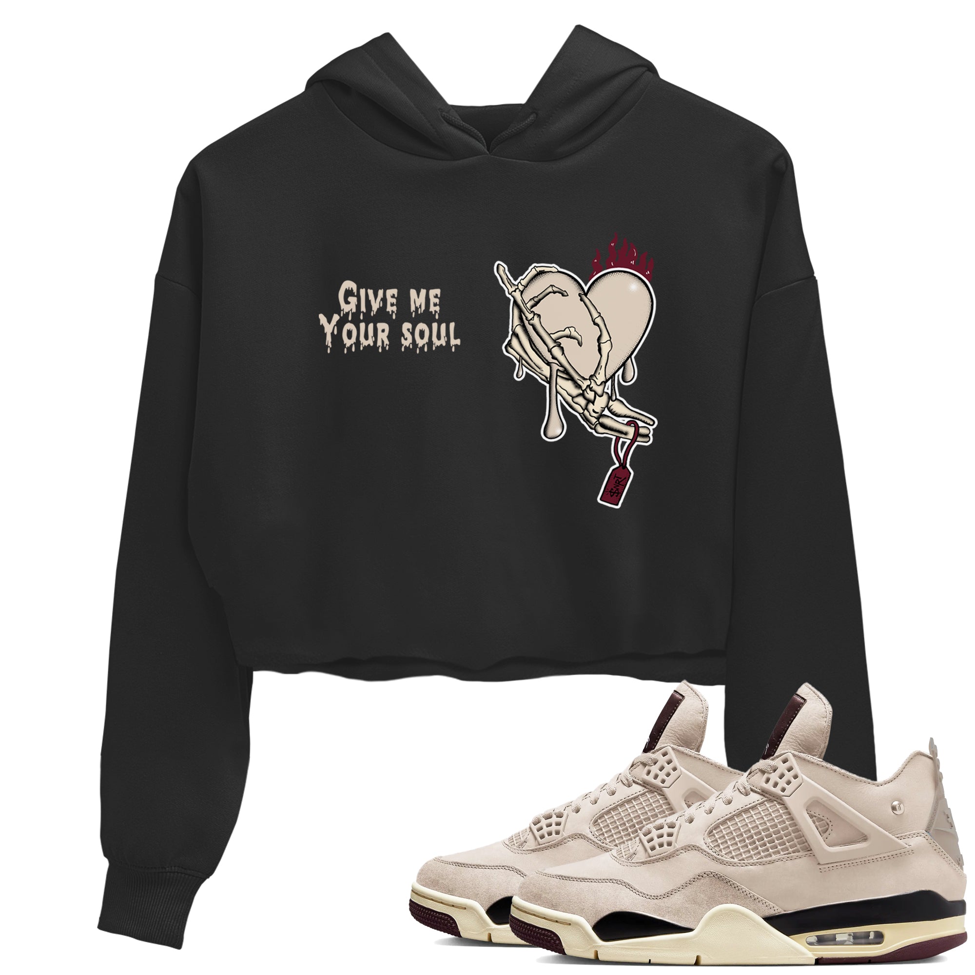 Give Me Your Soul snkmatch Women's Top - Air Jordan 4 A Ma Maniere x Fossil Stone