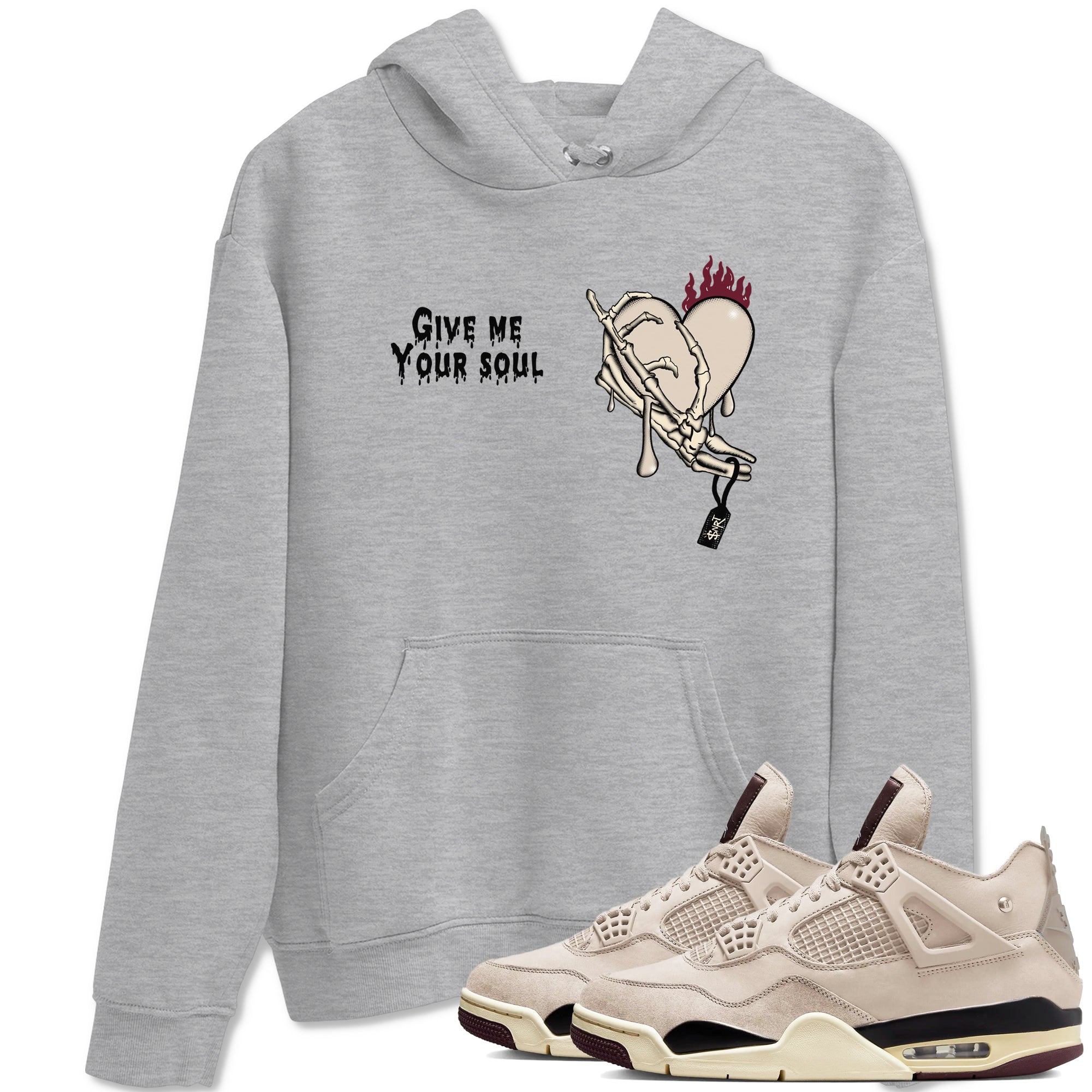 Give Me Your Soul snkmatch Tees - Air Jordan 4 A Ma Maniere x Fossil Stone