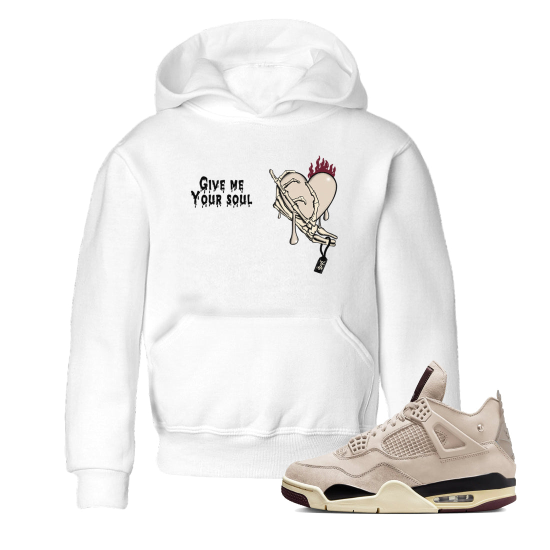 Give Me Your Soul snkmatch Tees Kids - Air Jordan 4 A Ma Maniere x Fossil Stone