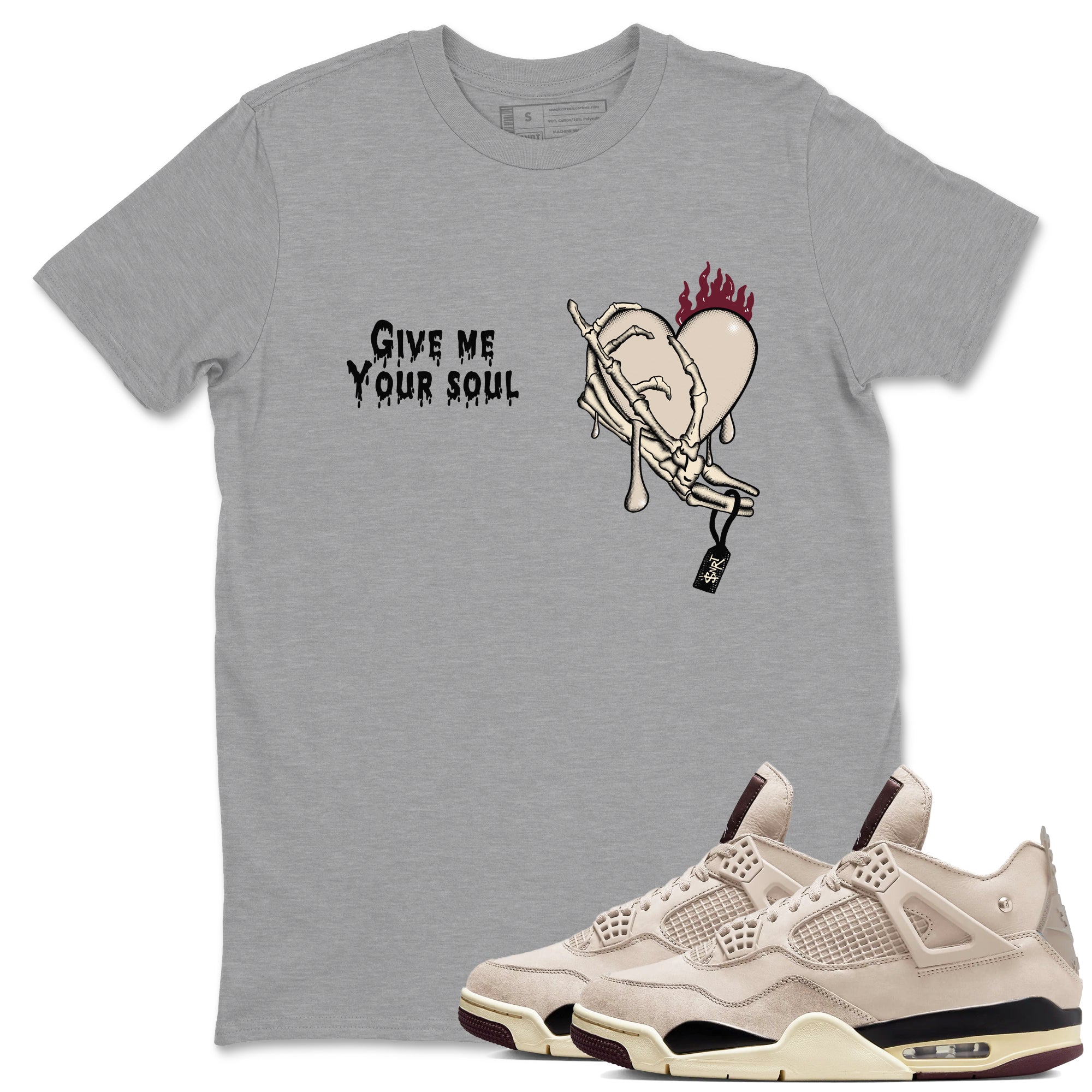 Give Me Your Soul snkmatch Tees - Air Jordan 4 A Ma Maniere x Fossil Stone
