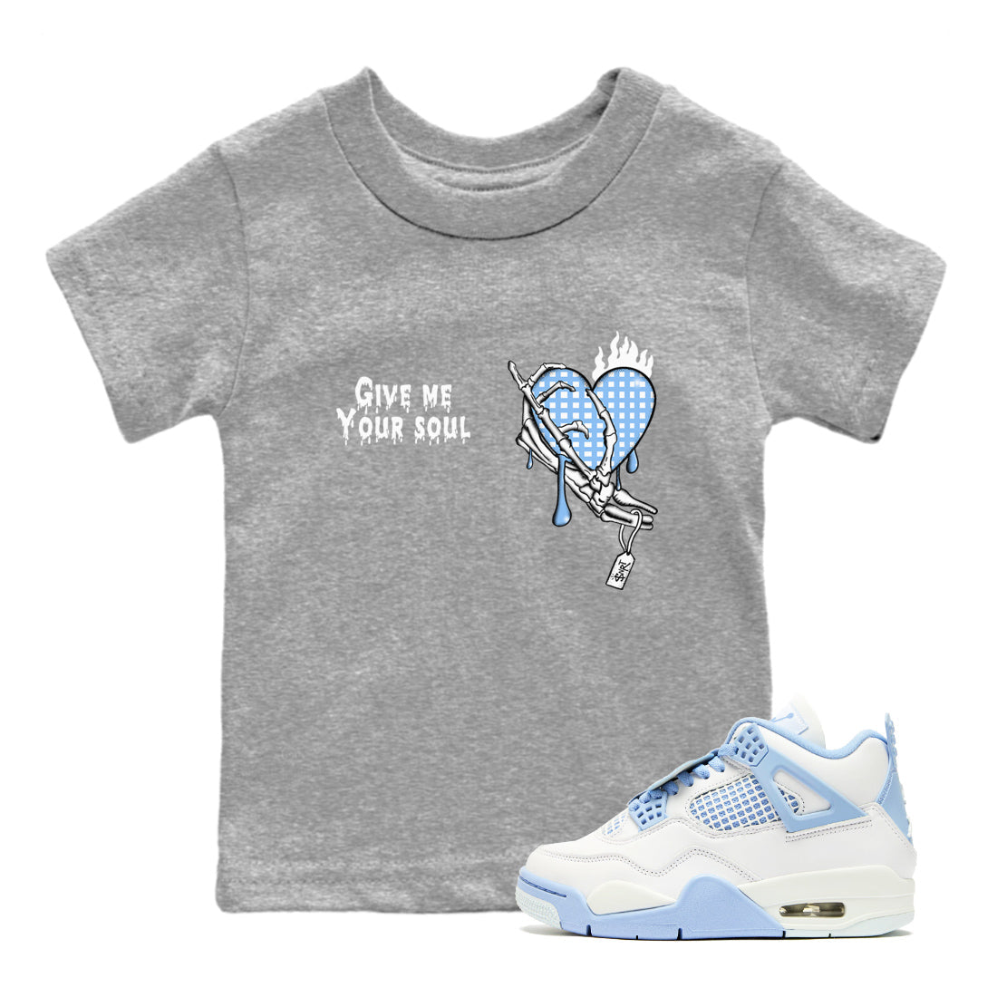 Give Me Your Soul snkmatch Tees Kids - Air Jordan 4 Aluminum