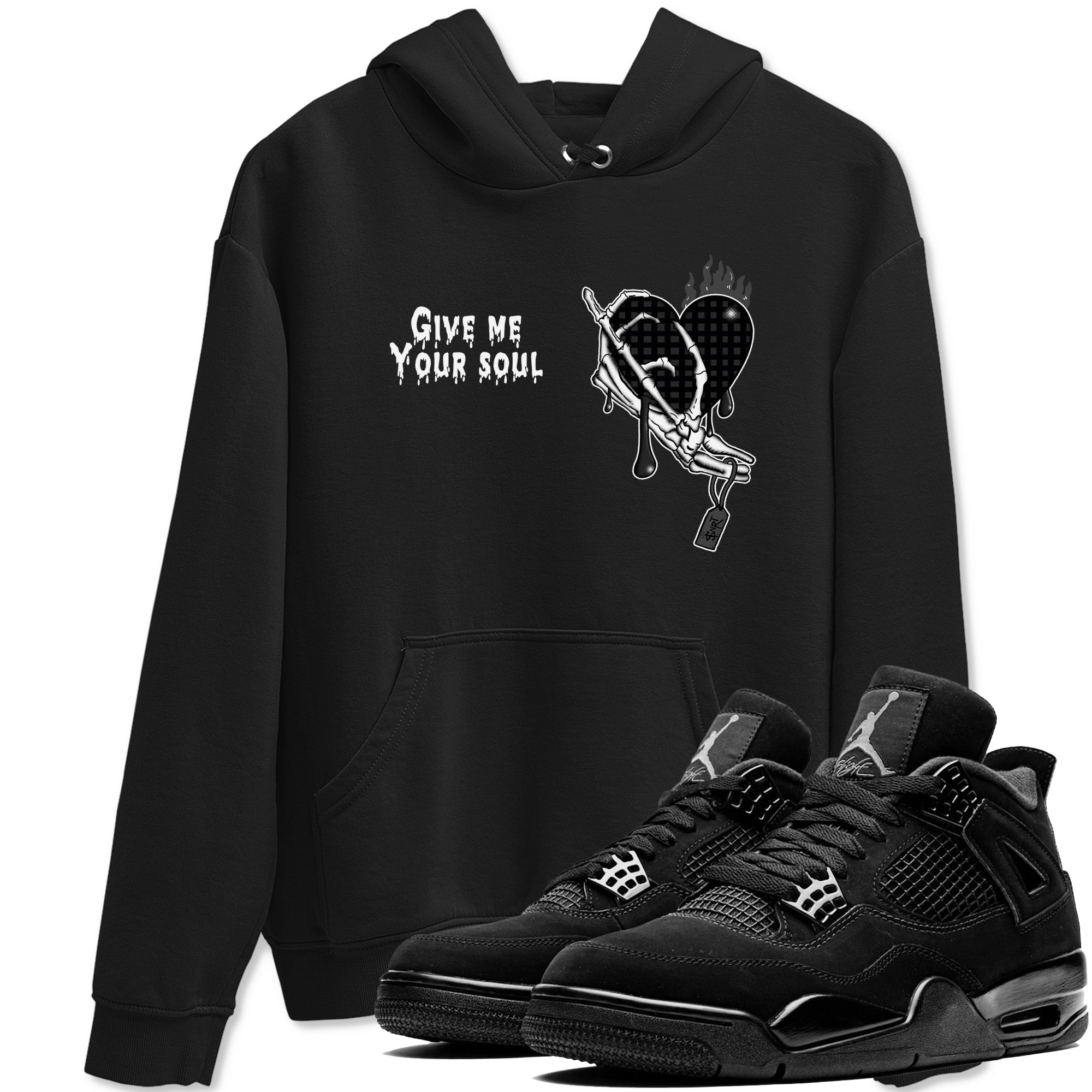 Give Me Your Soul snkmatch Tees - Air Jordan 4 Black Cat