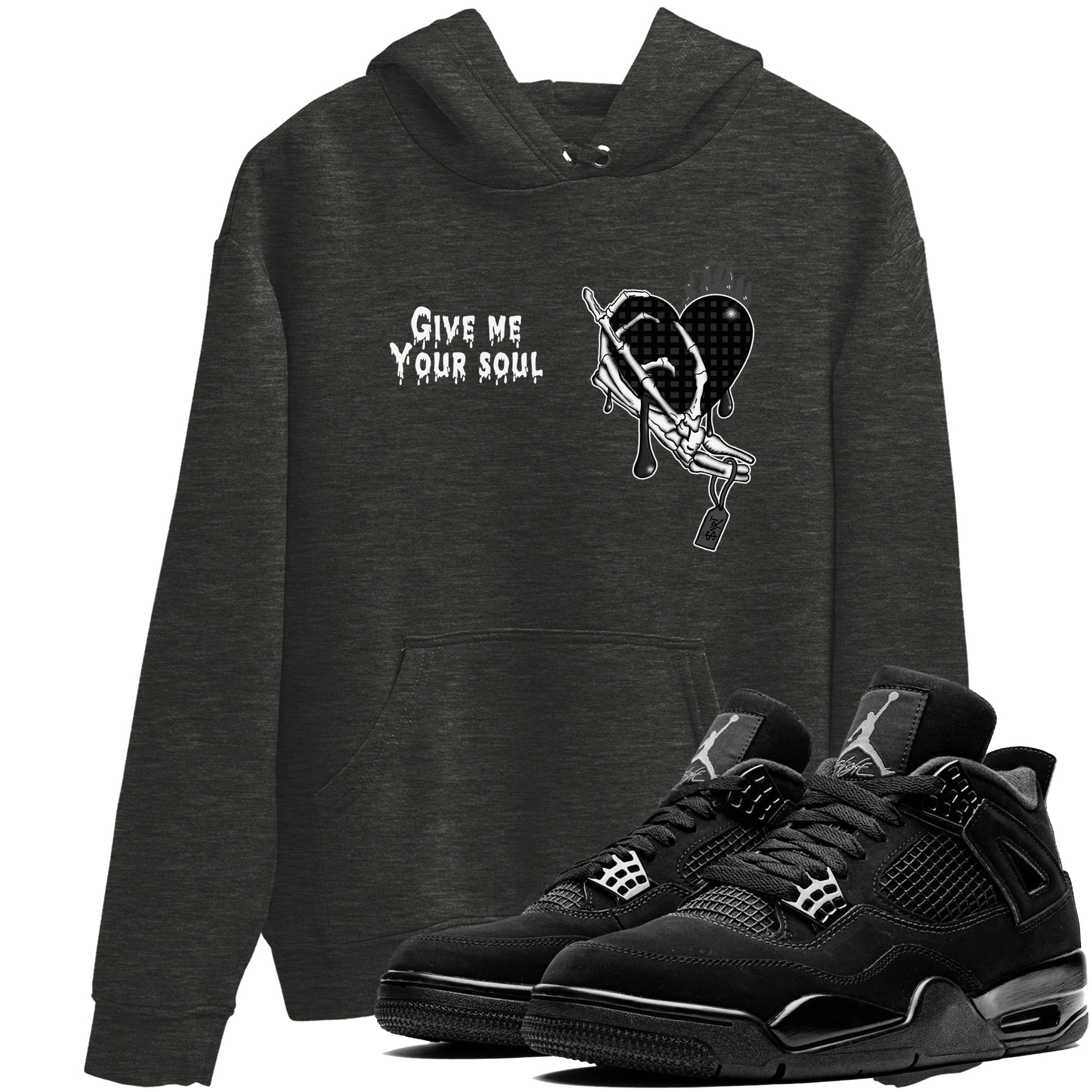 Give Me Your Soul snkmatch Tees - Air Jordan 4 Black Cat
