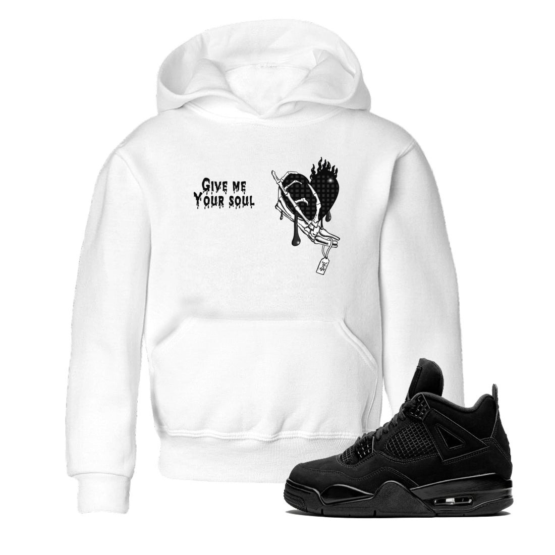 Give Me Your Soul snkmatch Tees Kids - Air Jordan 4 Black Cat