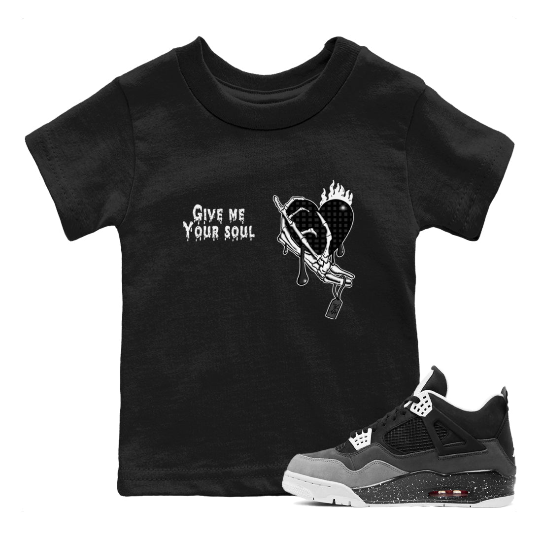 Give Me Your Soul snkmatch Tees Kids - Air Jordan 4 Fear