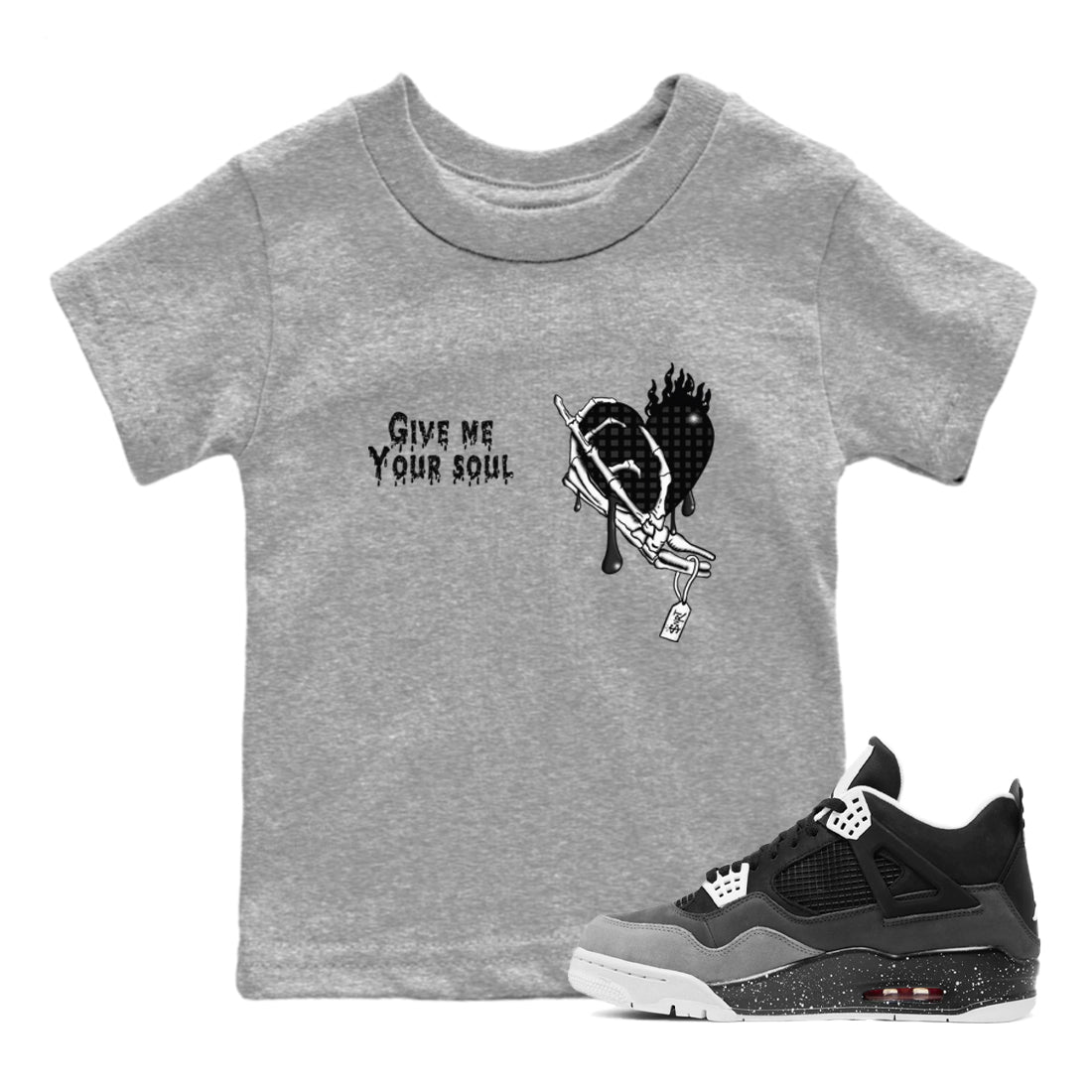 Give Me Your Soul snkmatch Tees Kids - Air Jordan 4 Fear