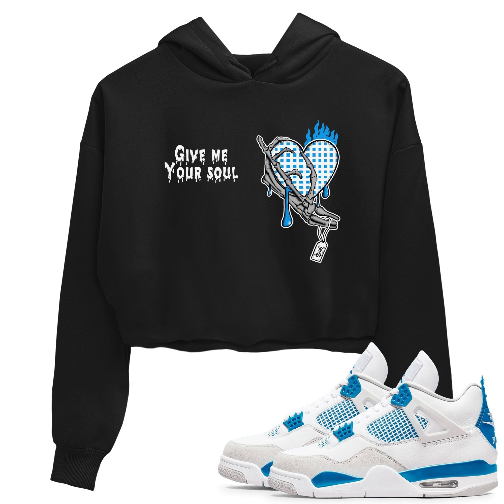 Give Me Your Soul snkmatch Women's Top - Air Jordan 4 Military Blue