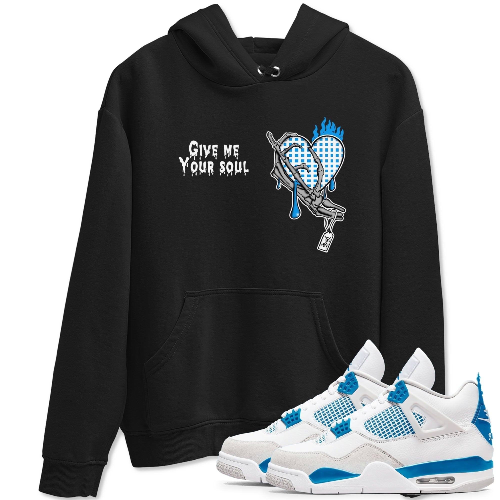 Give Me Your Soul snkmatch Tees - Air Jordan 4 Military Blue