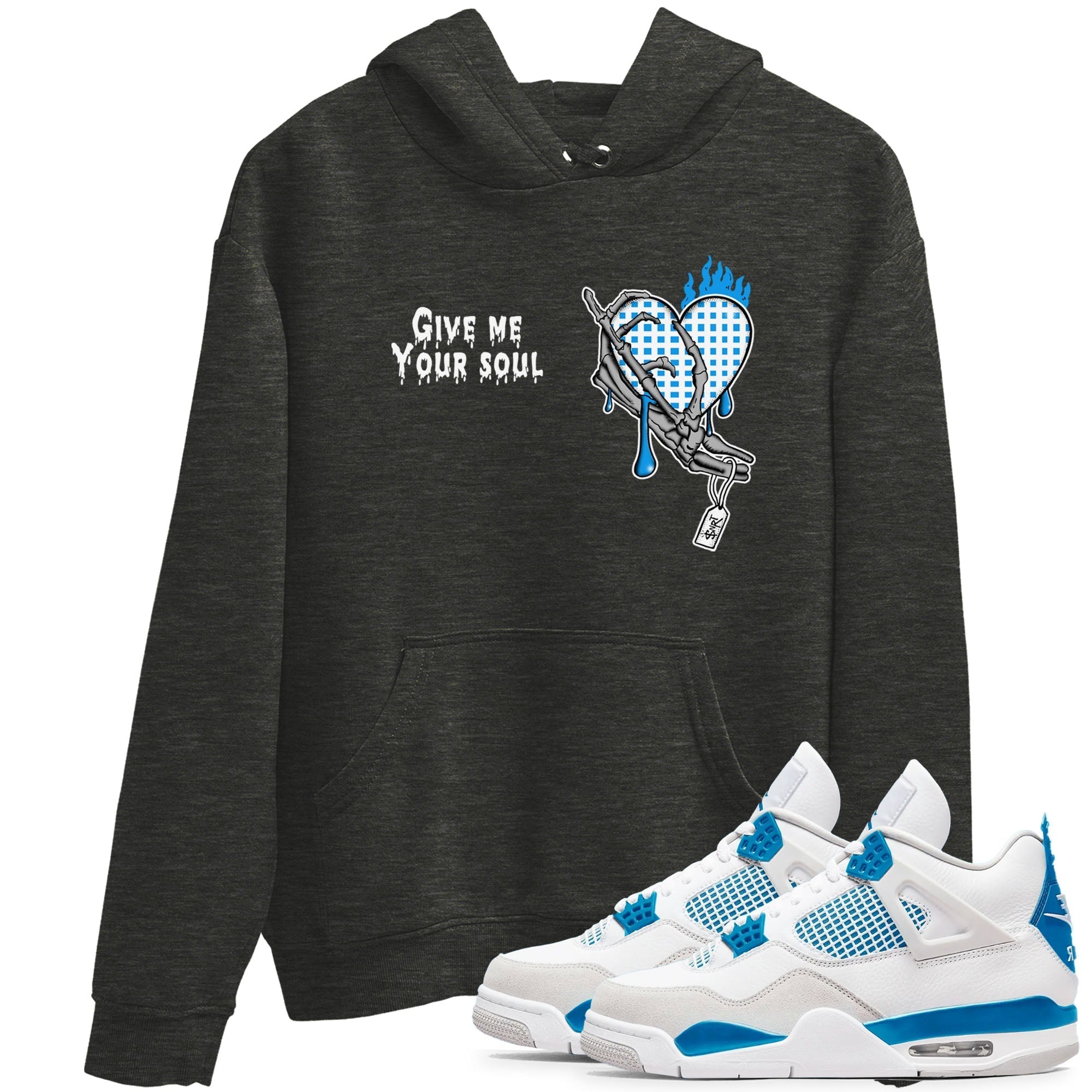 Give Me Your Soul snkmatch Tees - Air Jordan 4 Military Blue