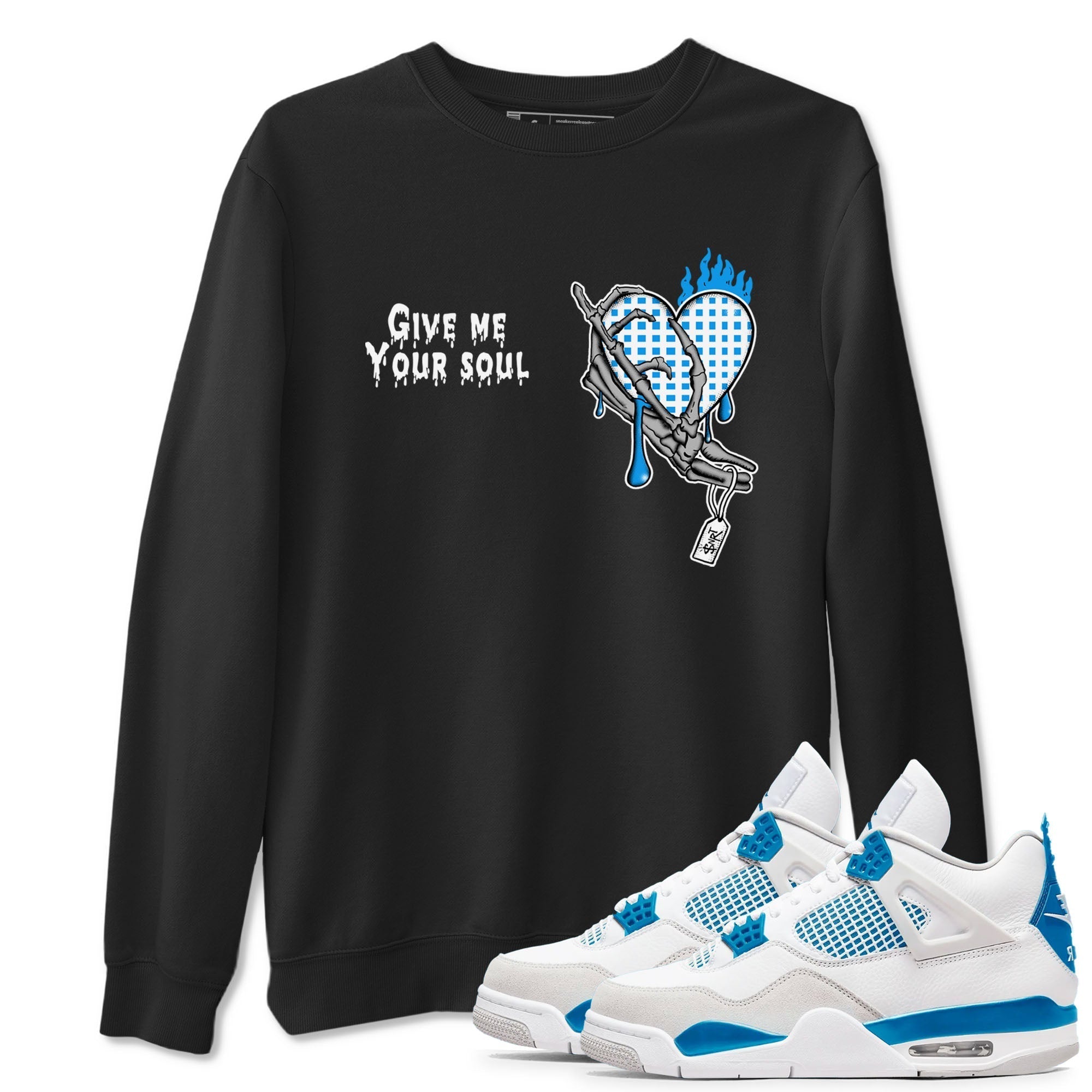 Give Me Your Soul snkmatch Tees - Air Jordan 4 Military Blue