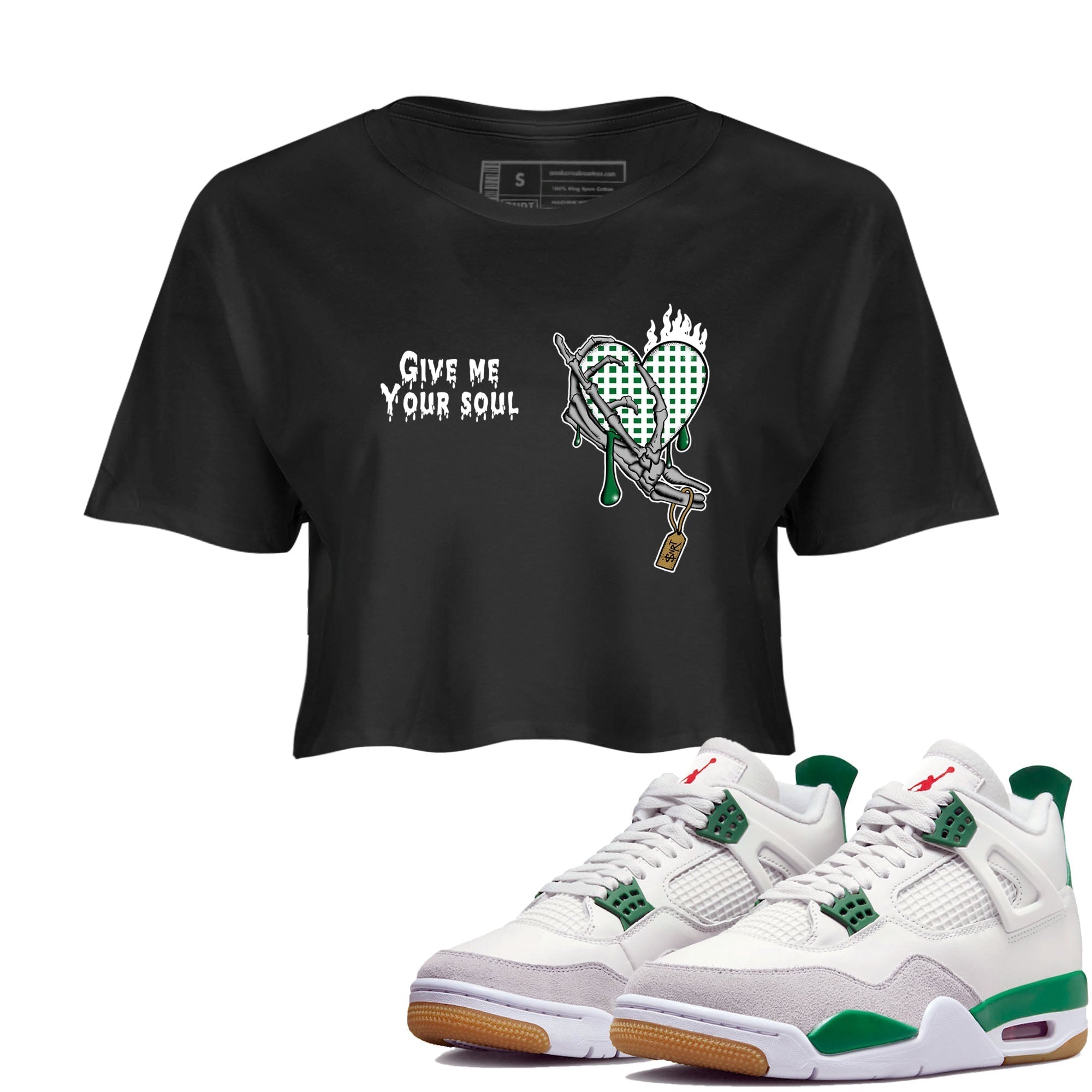 Give Me Your Soul snkmatch Women's Top - Air Jordan 4 Pine Green