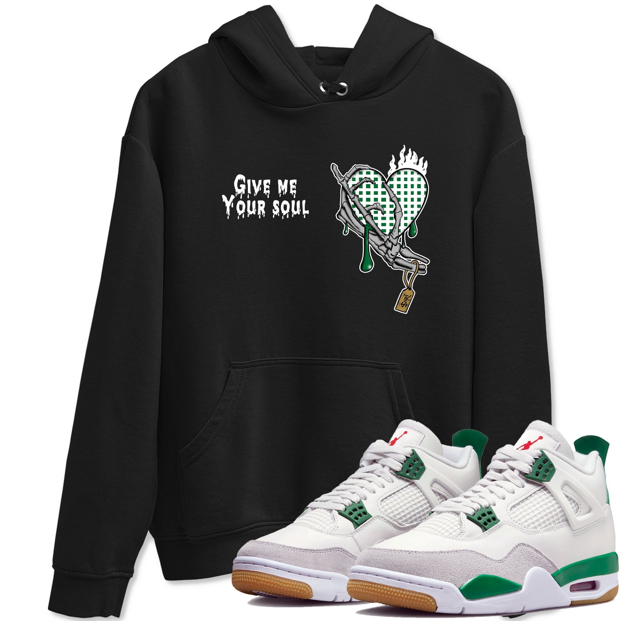 Give Me Your Soul snkmatch Tees - Air Jordan 4 Pine Green