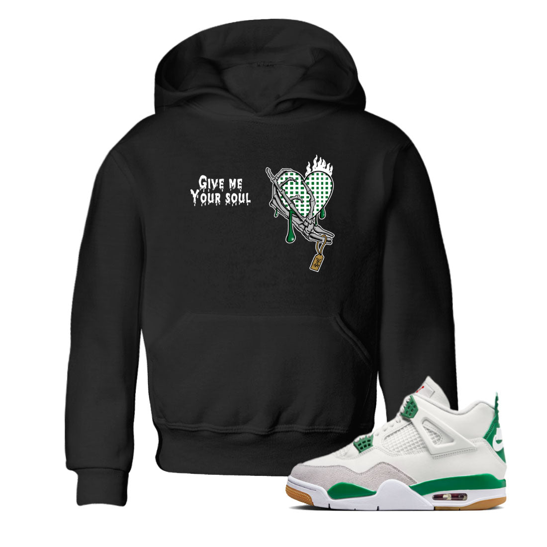Give Me Your Soul snkmatch Tees Kids - Air Jordan 4 Pine Green