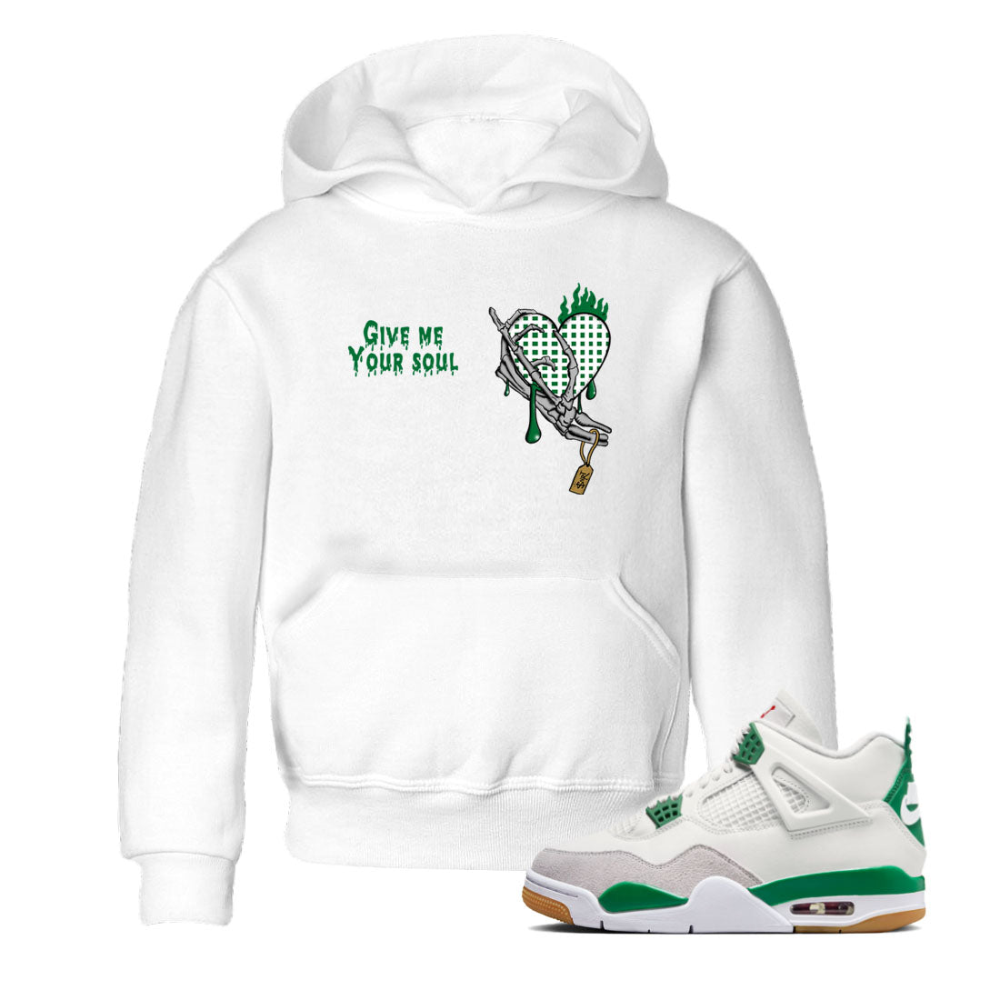 Give Me Your Soul snkmatch Tees Kids - Air Jordan 4 Pine Green