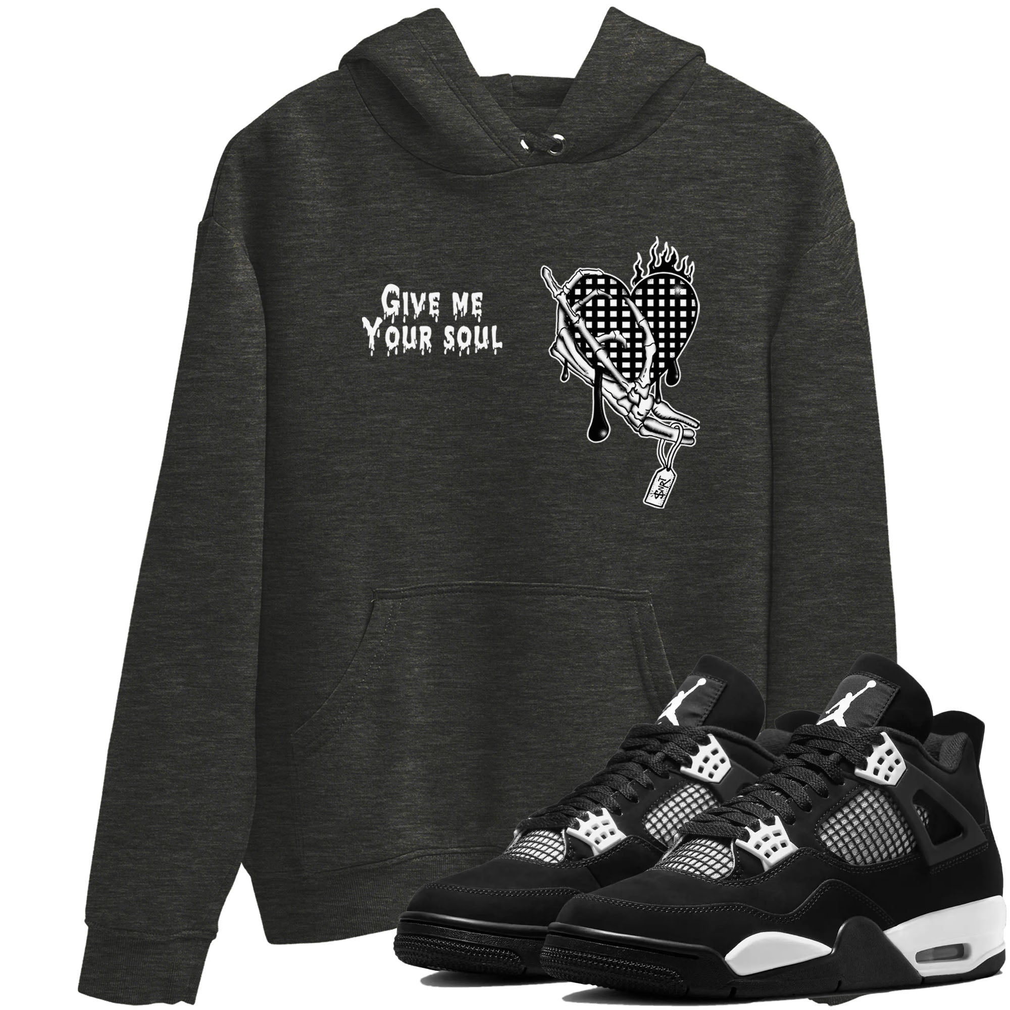 Give Me Your Soul snkmatch Tees - Air Jordan 4 White Thunder