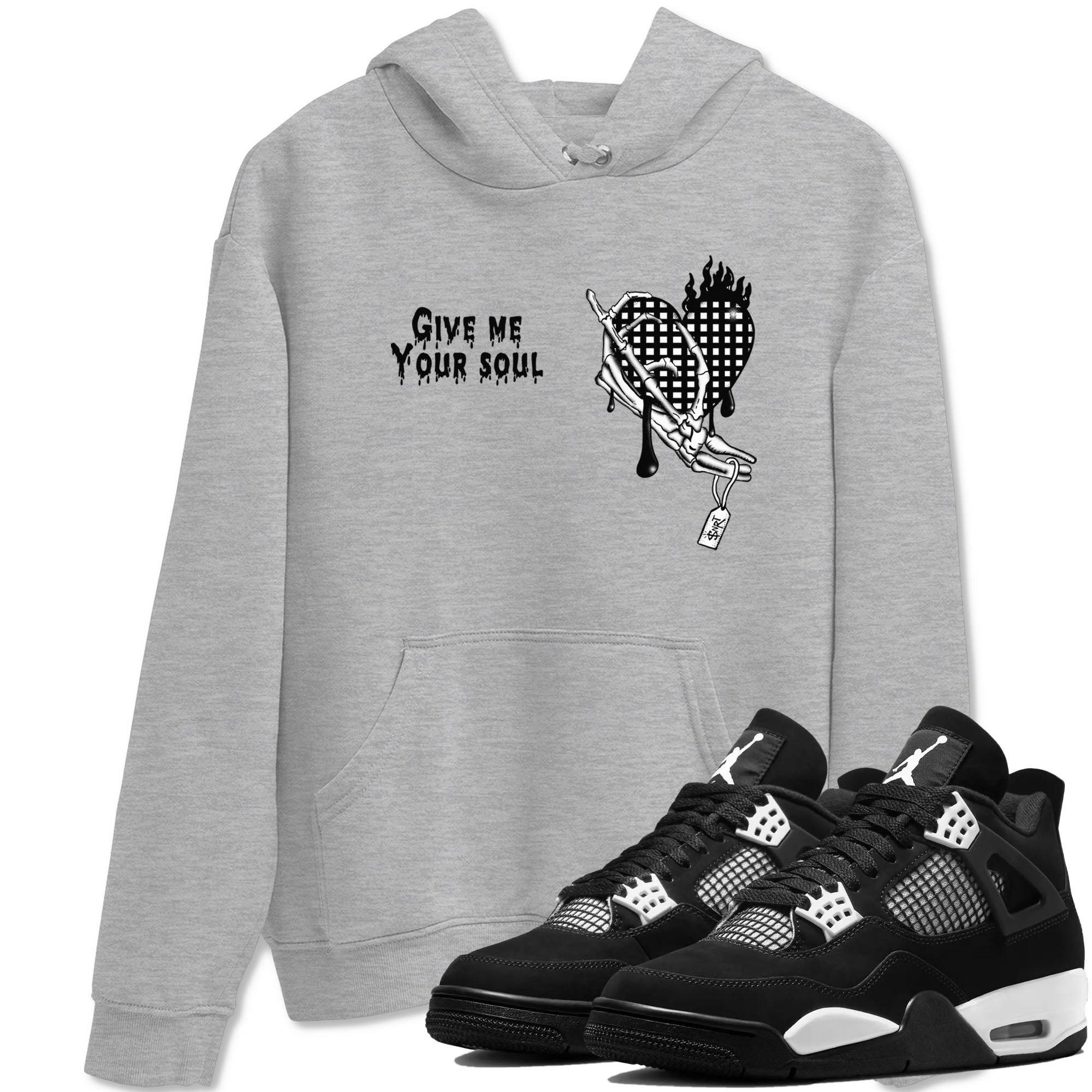 Give Me Your Soul snkmatch Tees - Air Jordan 4 White Thunder