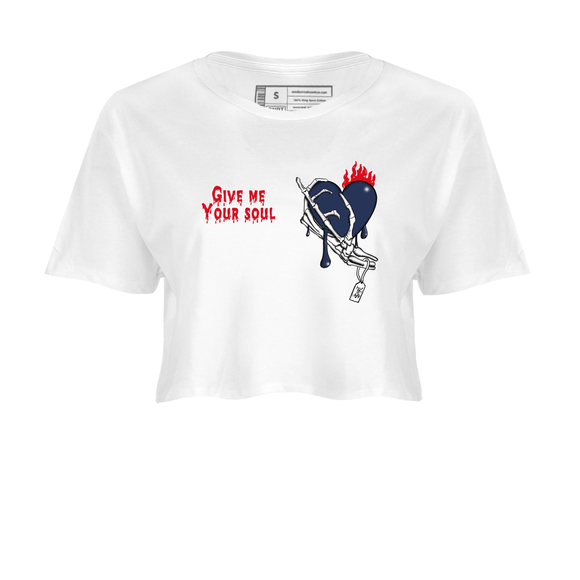 Give Me Your Soul snkmatch Women's Top - Air Jordan 6 White And Midnight Navy
