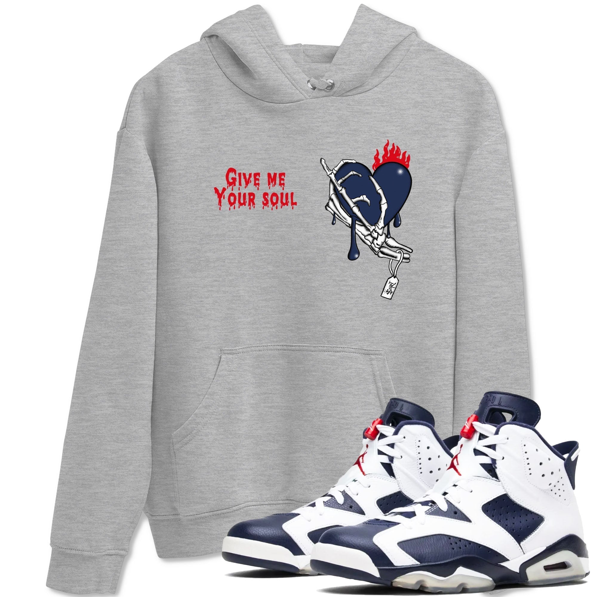 Give Me Your Soul snkmatch Tees - Air Jordan 6 White And Midnight Navy