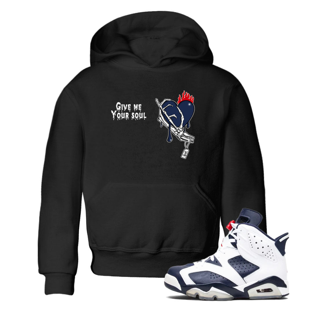 Give Me Your Soul snkmatch Tees Kids - Air Jordan 6 White And Midnight Navy