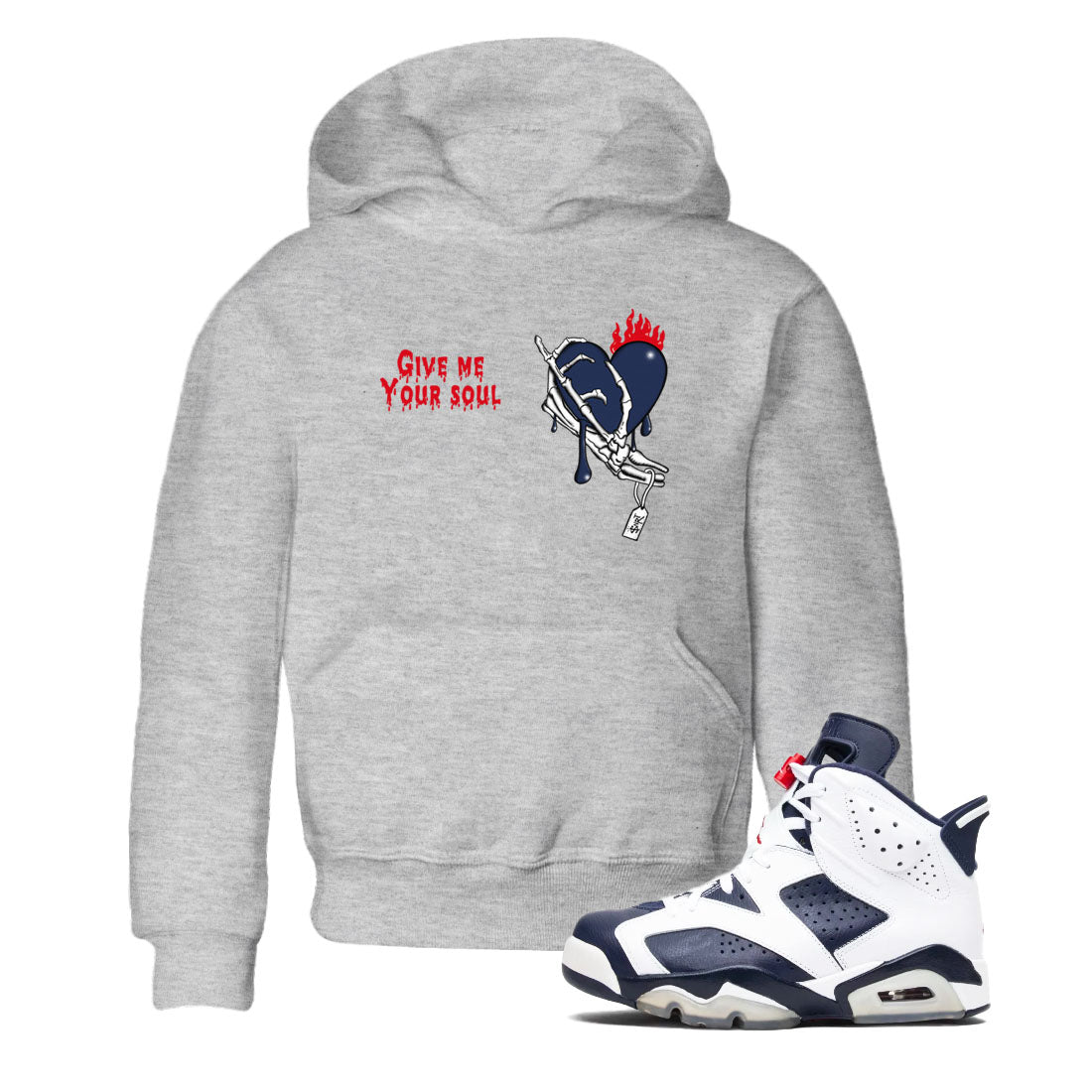 Give Me Your Soul snkmatch Tees Kids - Air Jordan 6 White And Midnight Navy