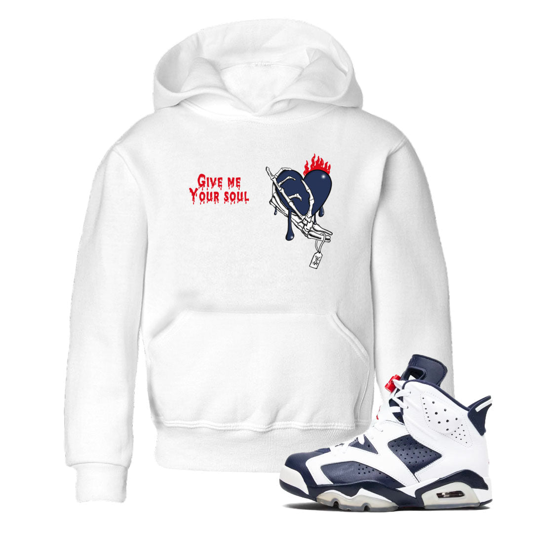 Give Me Your Soul snkmatch Tees Kids - Air Jordan 6 White And Midnight Navy