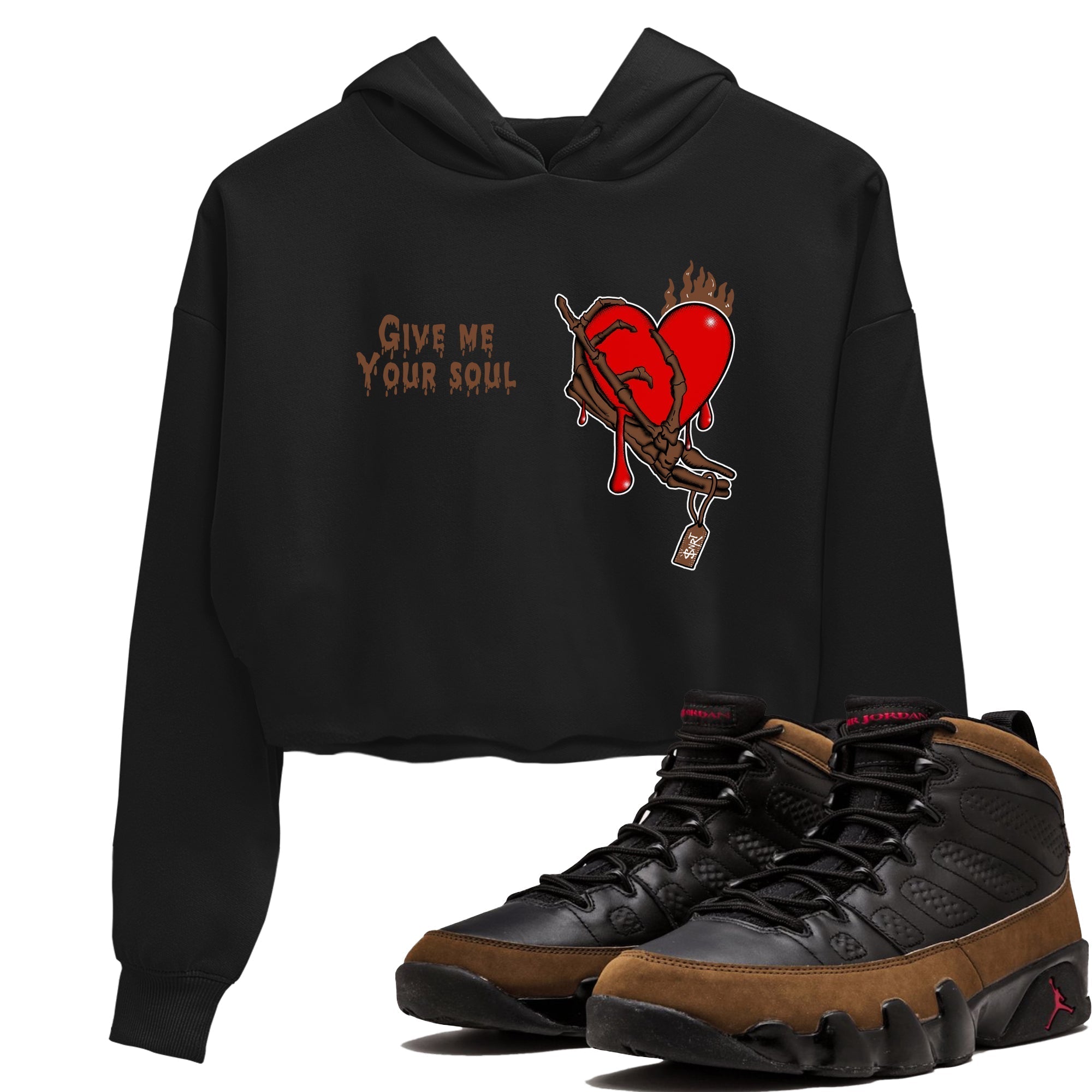 Give Me Your Soul snkmatch Women's Top - Air Jordan 9 Olive