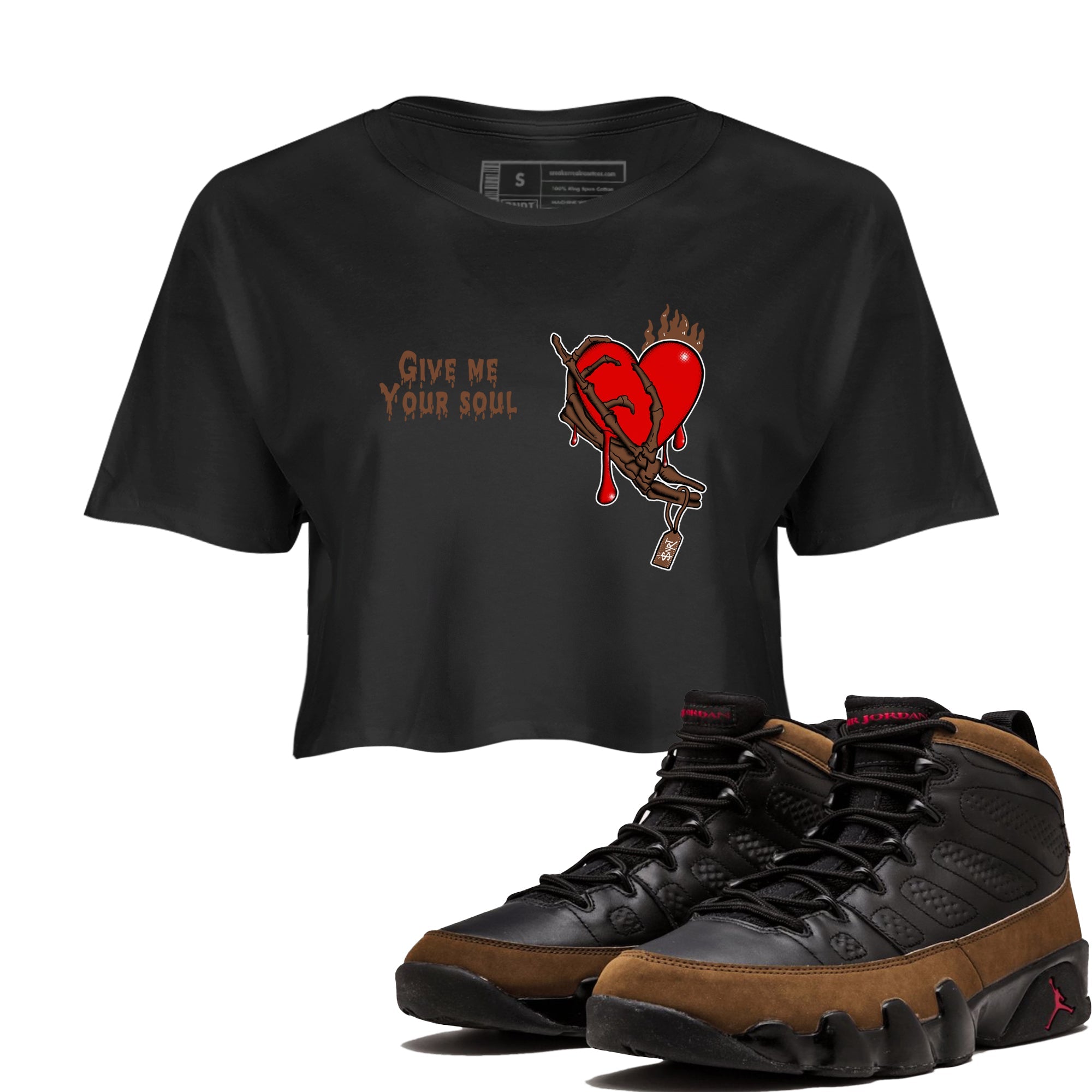 Give Me Your Soul snkmatch Women's Top - Air Jordan 9 Olive