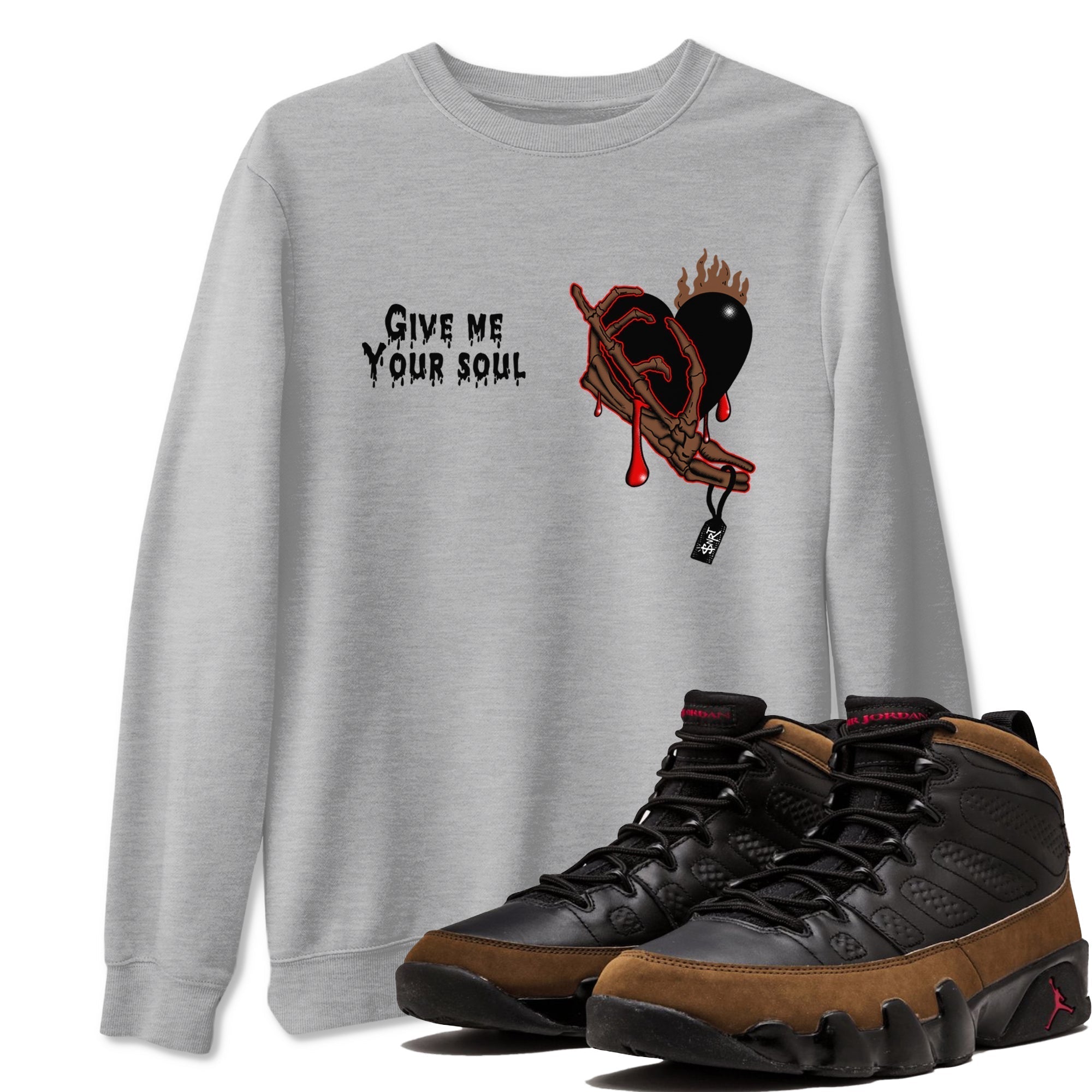 Give Me Your Soul snkmatch Tees - Air Jordan 9 Olive