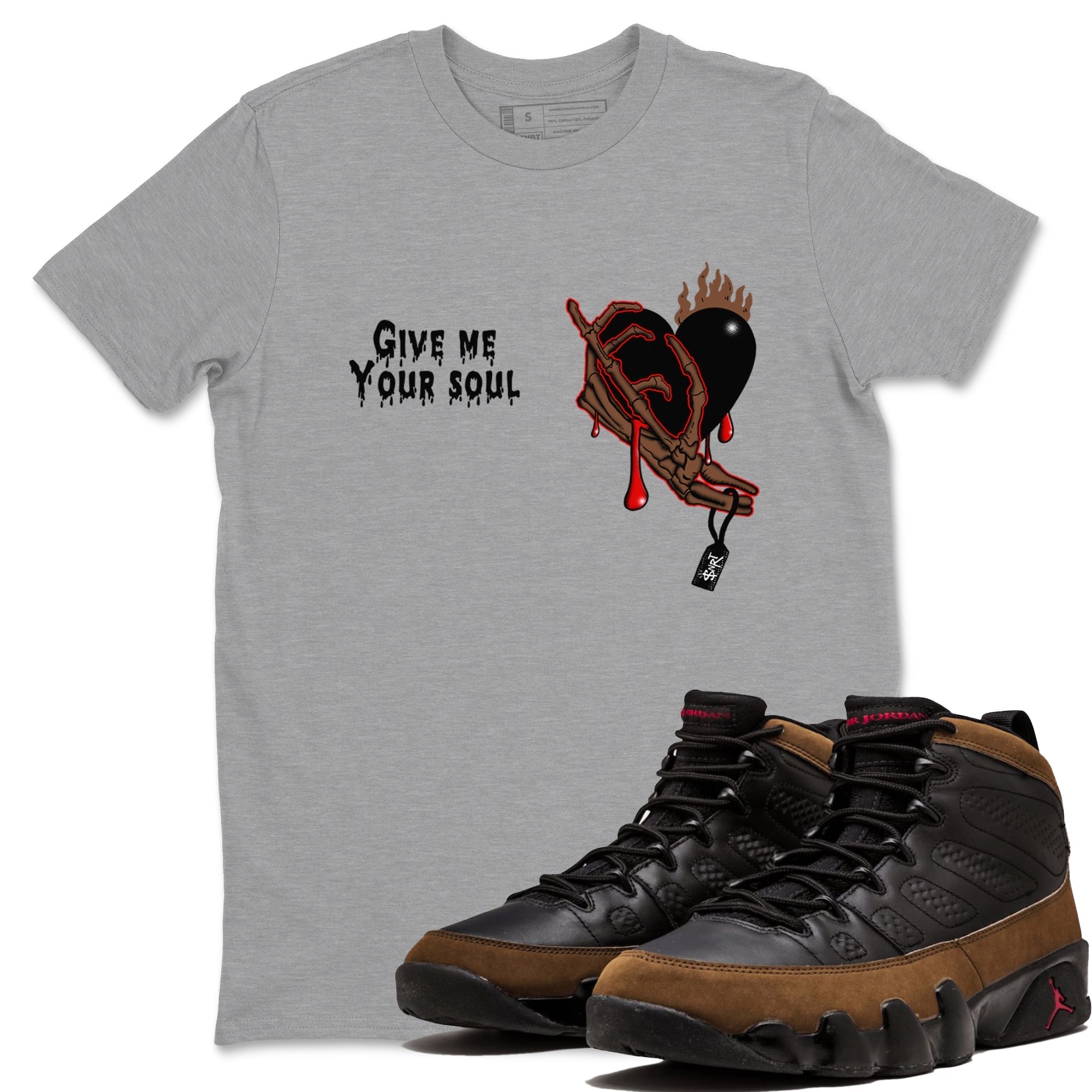 Give Me Your Soul snkmatch Tees - Air Jordan 9 Olive