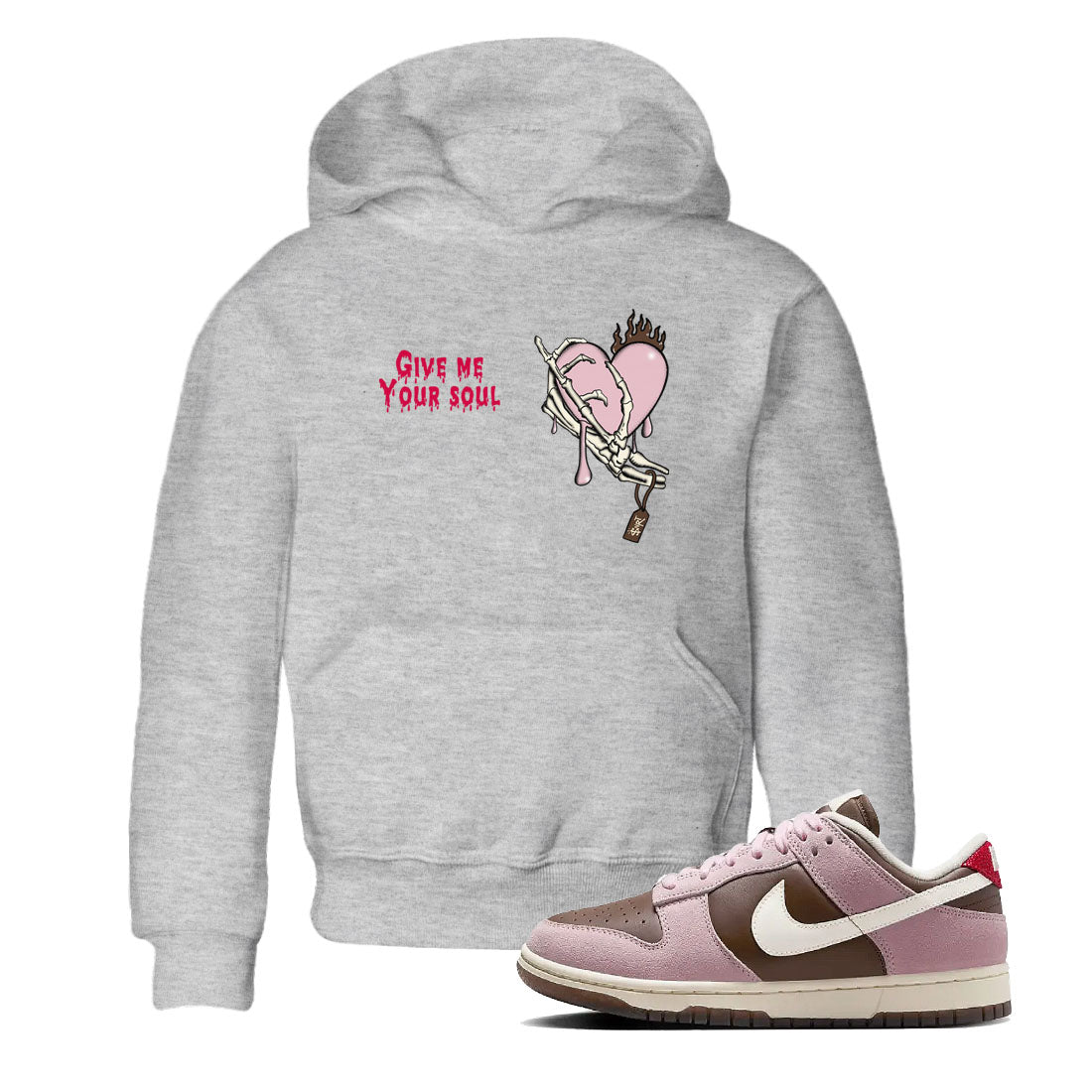 Give Me Your Soul snkmatch Tees Kids - Dunk Cacao Wow And Pink Foam