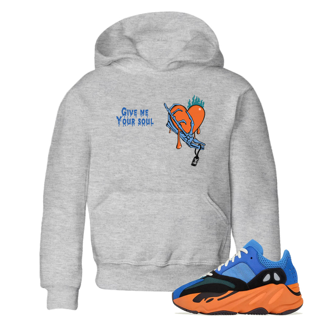 Give Me Your Soul snkmatch Tees Kids - Yeezy 700 Bright Blue