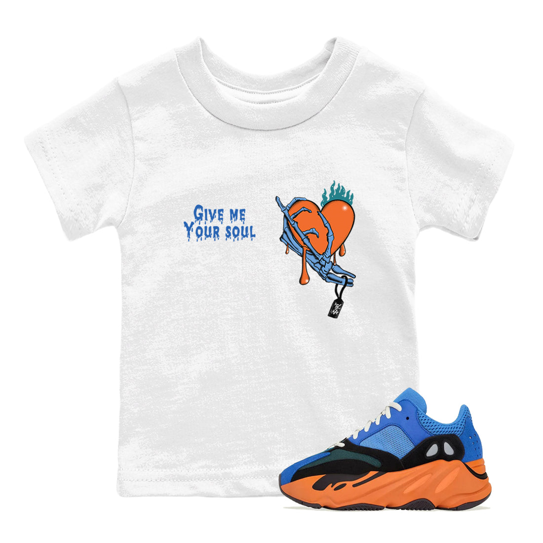 Give Me Your Soul snkmatch Tees Kids - Yeezy 700 Bright Blue