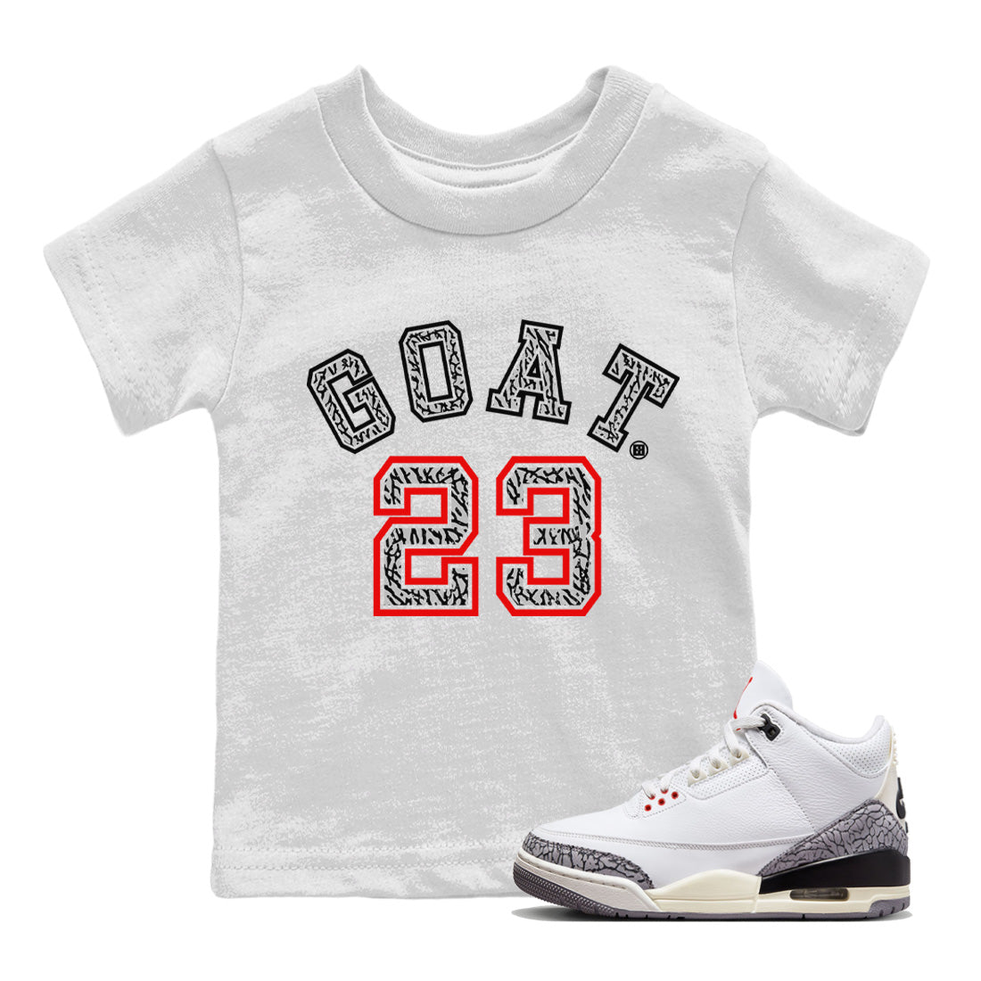 Goat 23 Kids Tops - Air Jordan 3 White Cement