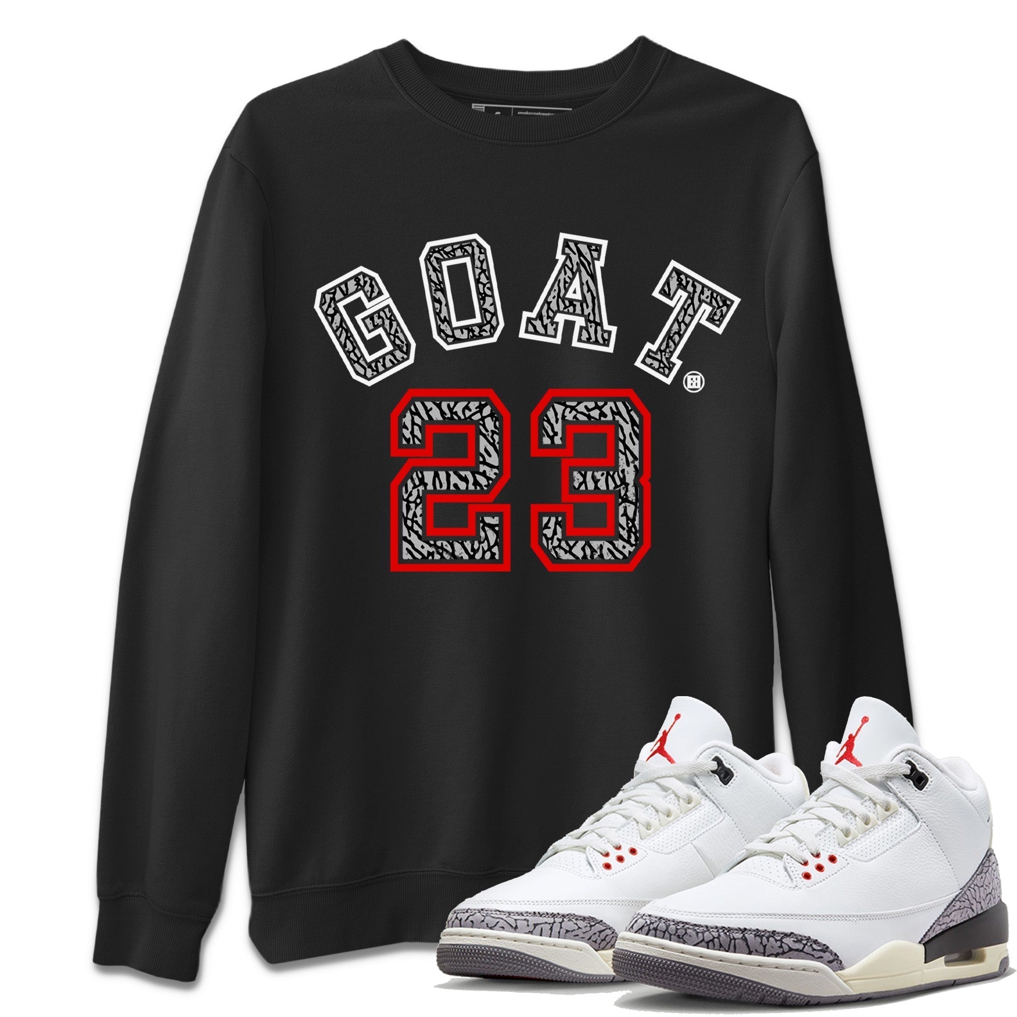 Goat 23 Unisex Tops - Air Jordan 3 White Cement