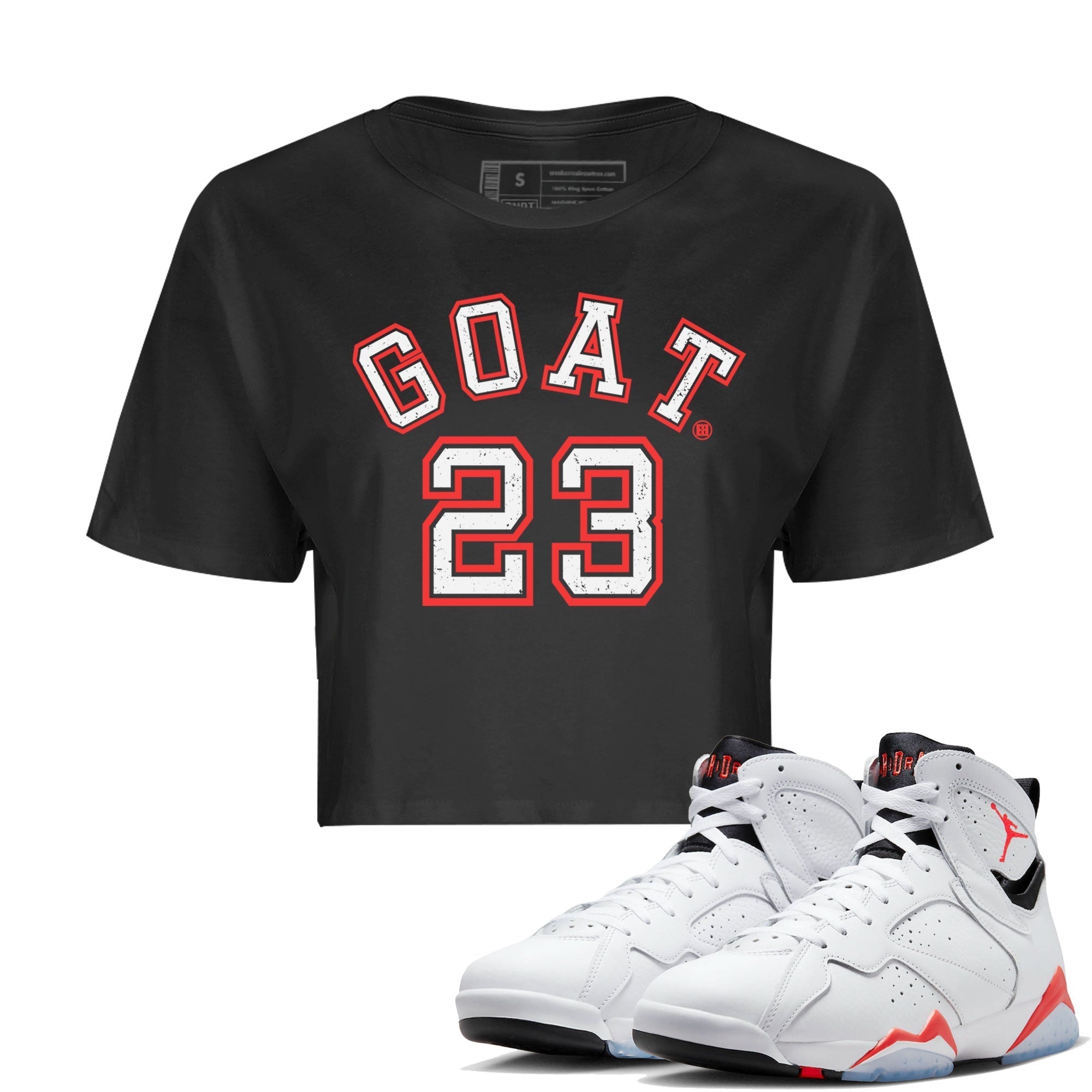 Goat 23 Women's Tops - Air Jordan 7 White Infrared