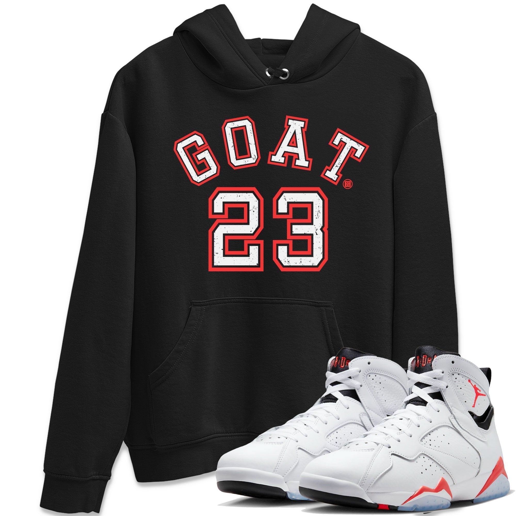 Goat 23 Unisex Tops - Air Jordan 7 White Infrared