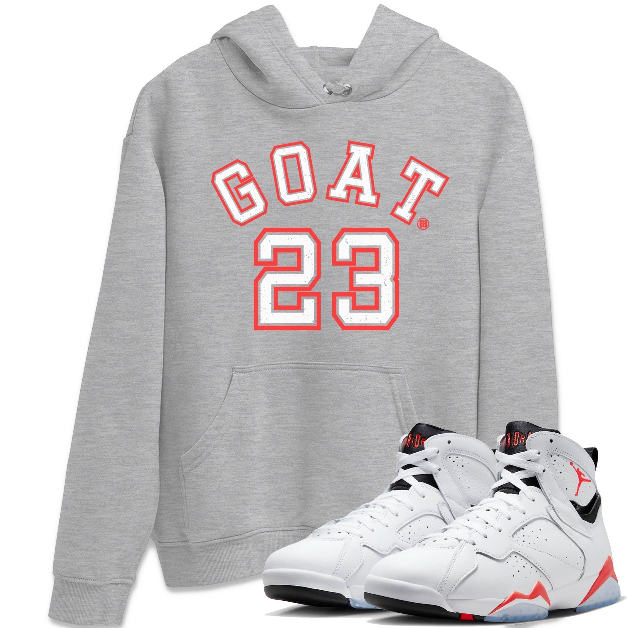 Goat 23 Unisex Tops - Air Jordan 7 White Infrared