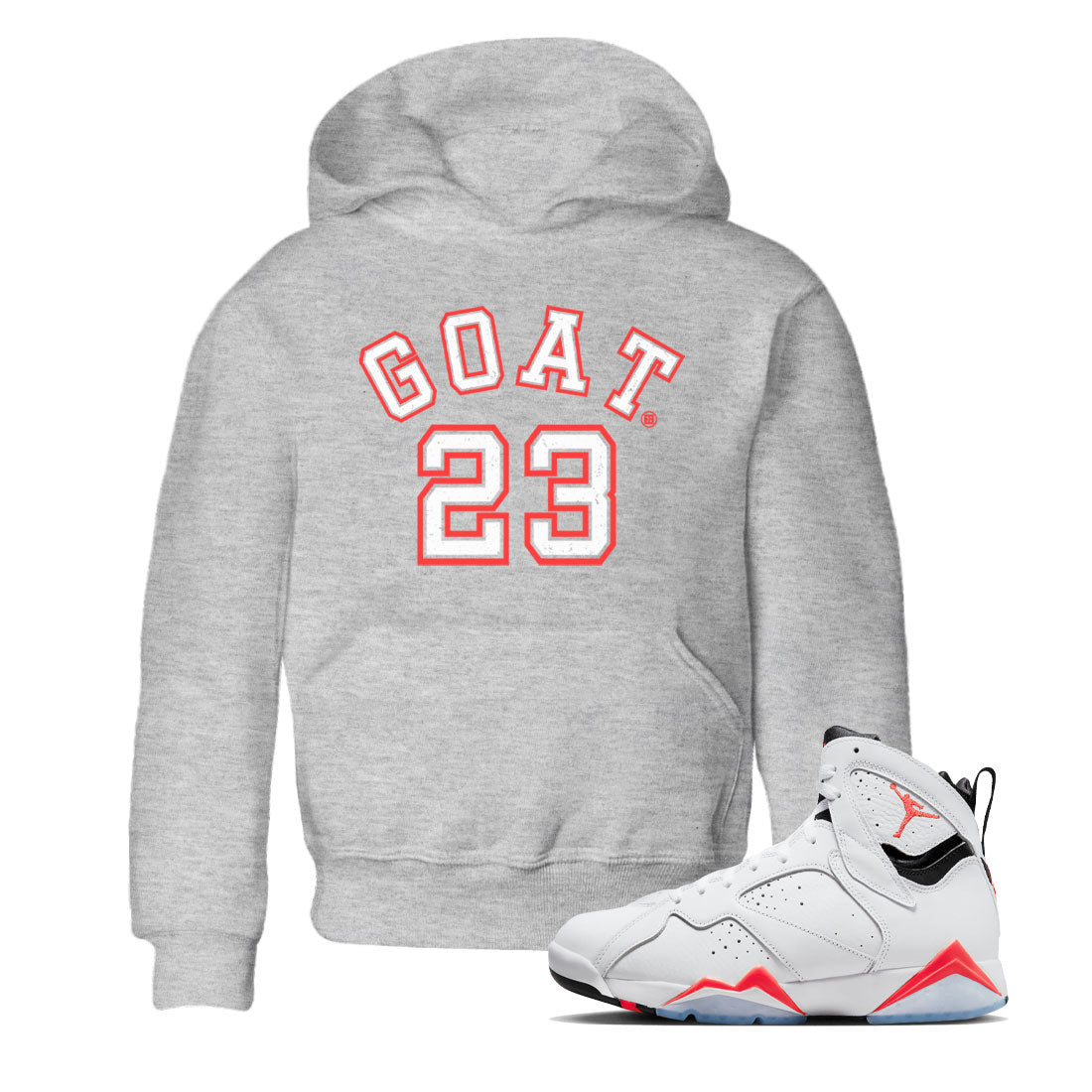Goat 23 Kids Tops - Air Jordan 7 White Infrared