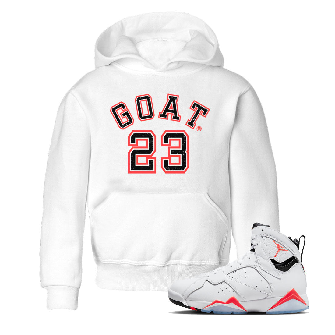Goat 23 Kids Tops - Air Jordan 7 White Infrared