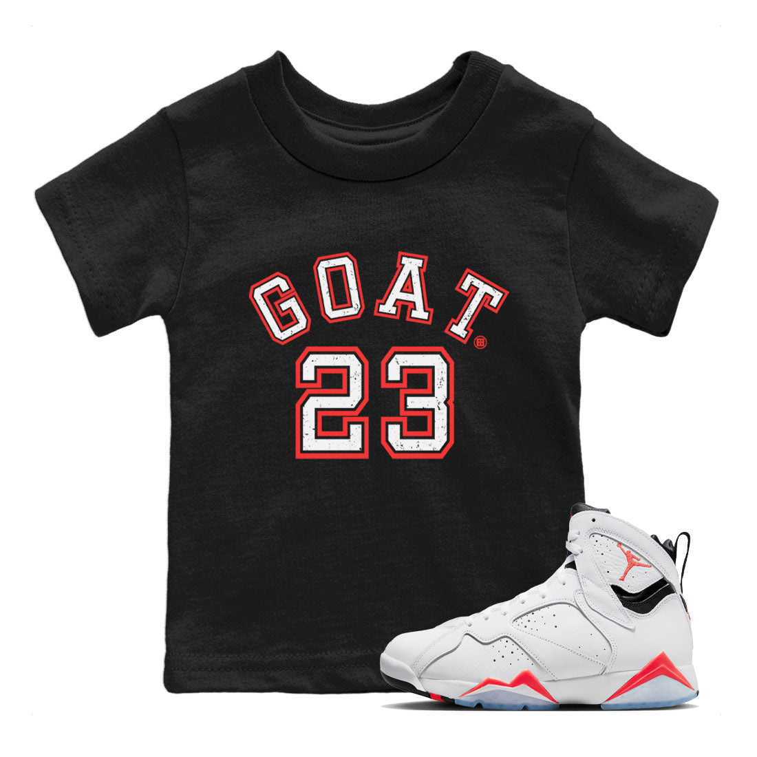 Goat 23 Kids Tops - Air Jordan 7 White Infrared