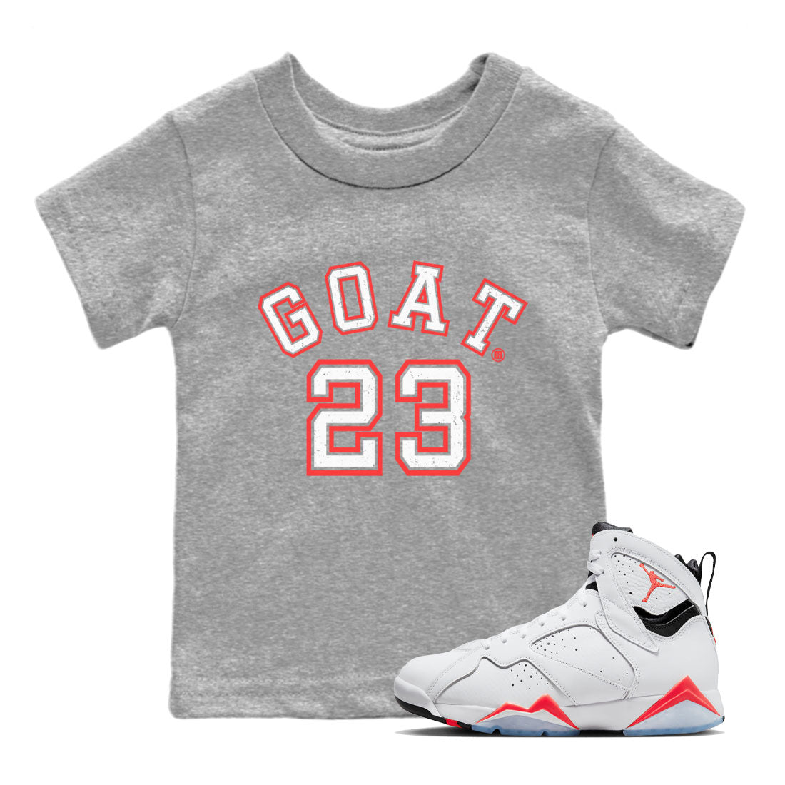 Goat 23 Kids Tops - Air Jordan 7 White Infrared