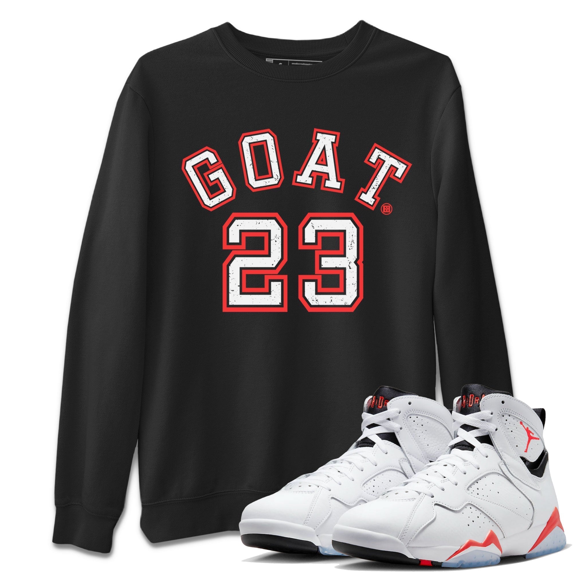 Goat 23 Unisex Tops - Air Jordan 7 White Infrared