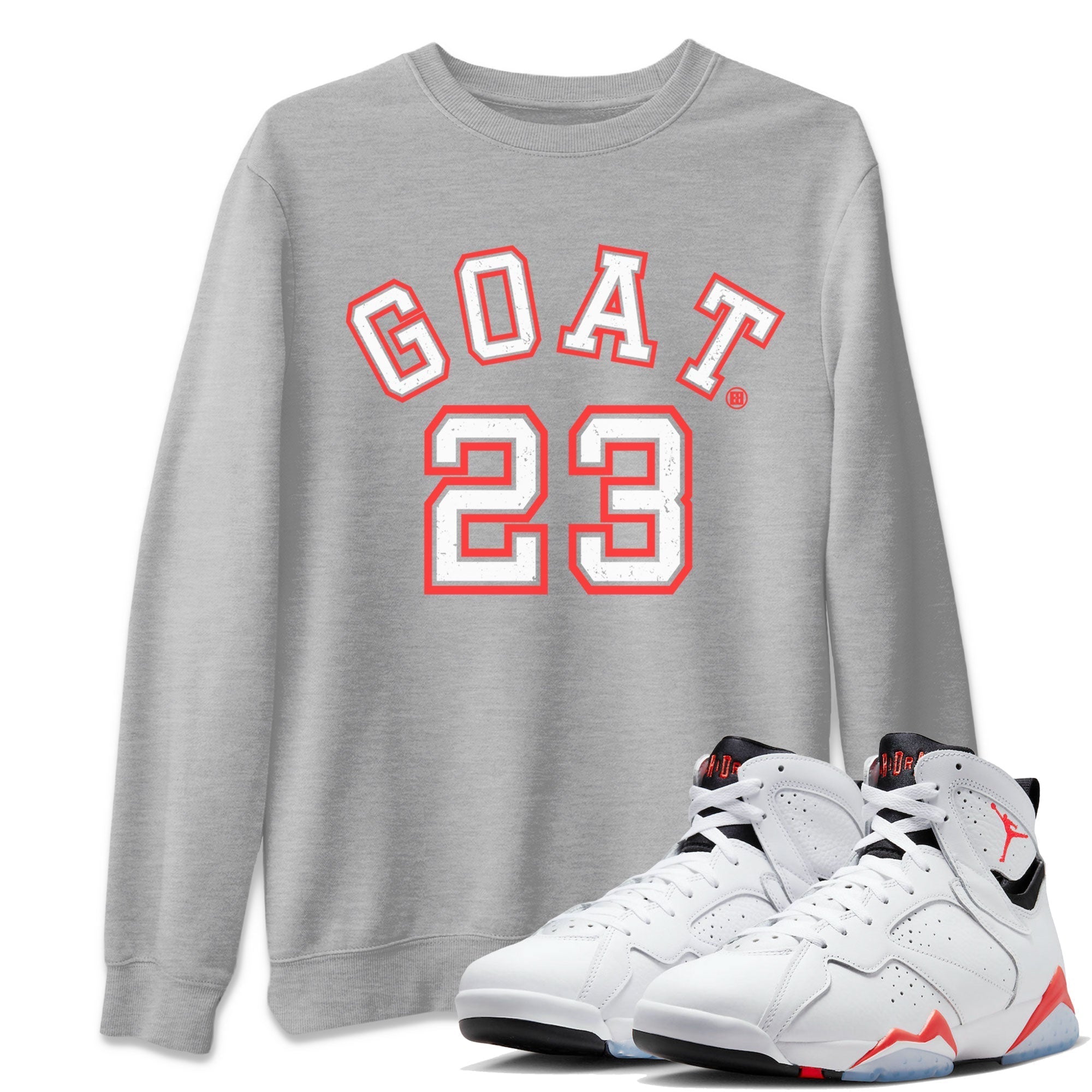 Goat 23 Unisex Tops - Air Jordan 7 White Infrared