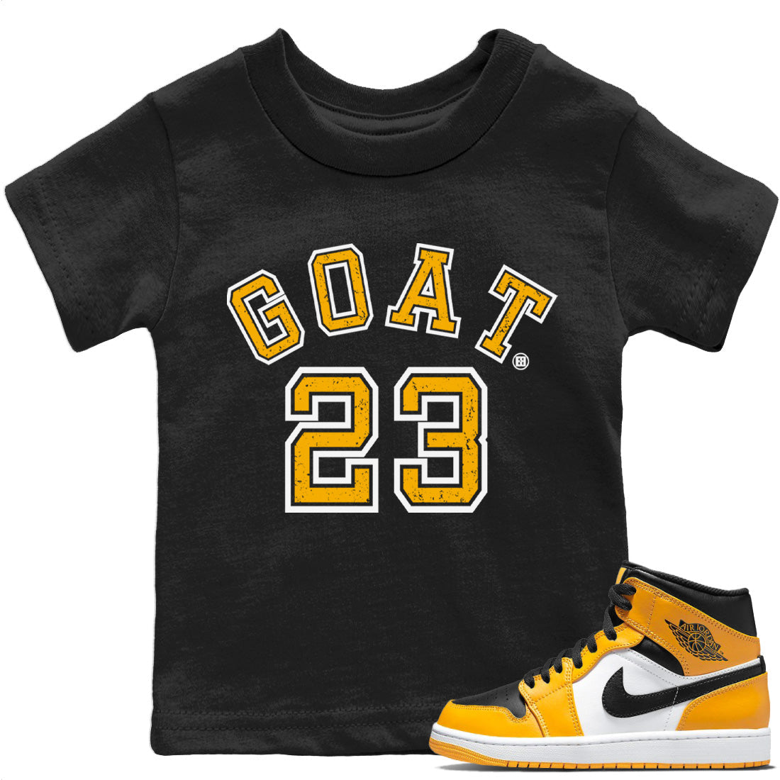 Goat 23 Kids Tops - Air Jordan 1 Yellow Toe