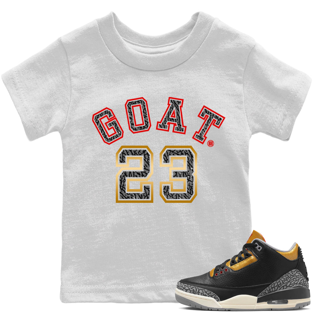 Goat 23 Kids Tops - Air Jordan 3 Black Gold